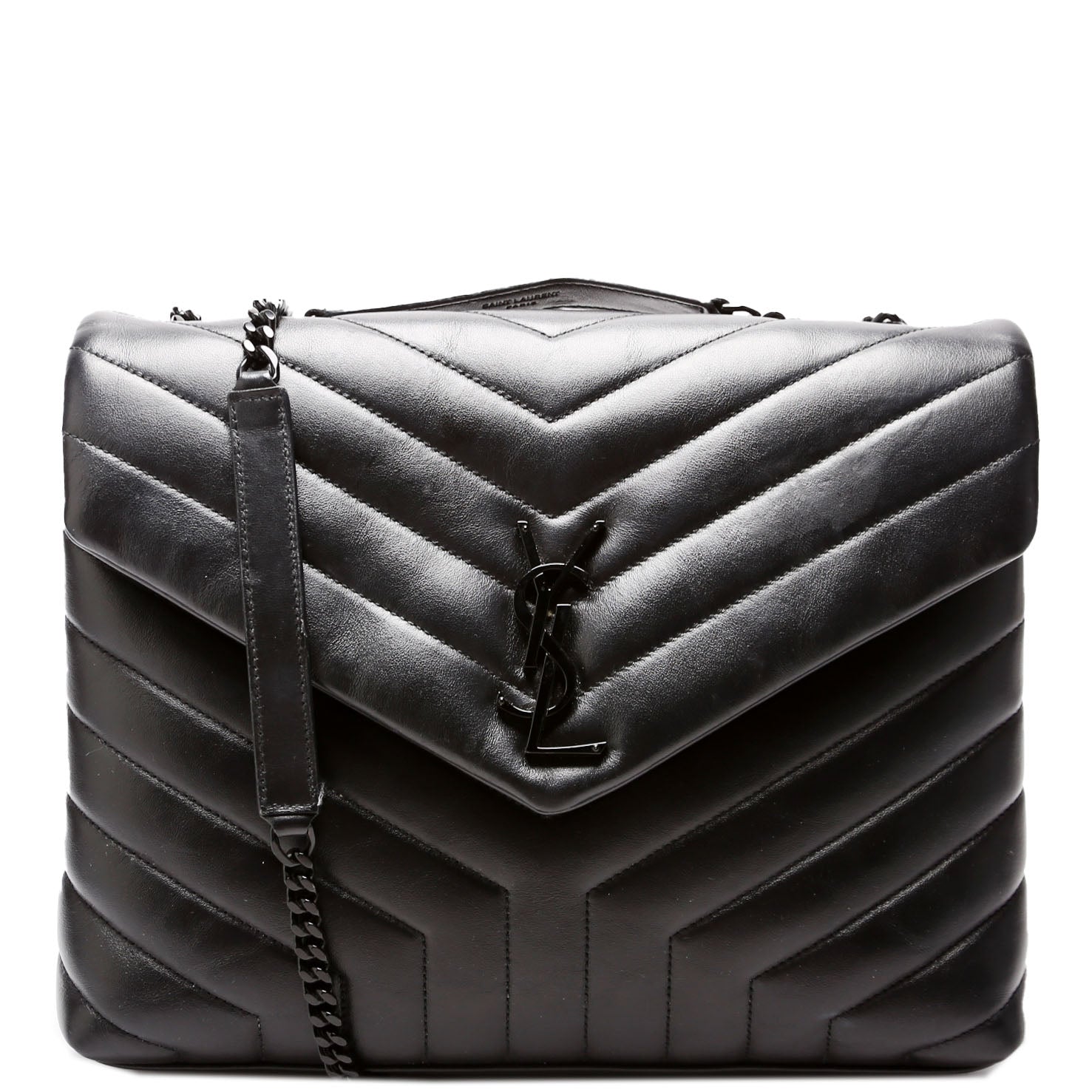 YSL Saint Laurent Loulou Bag Quilted Black Medium Travel Bag Quilted 574946 Black