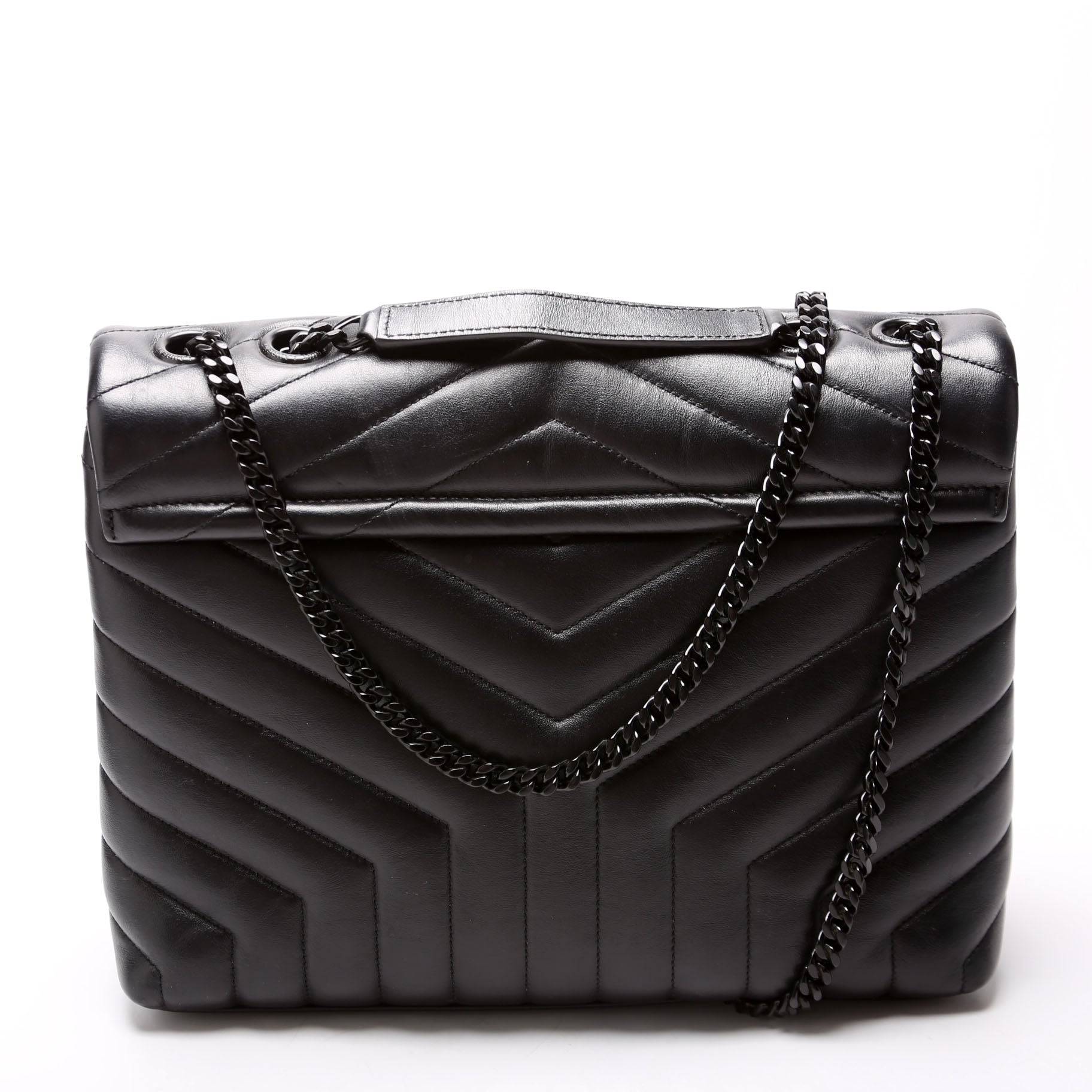 YSL Saint Laurent Loulou Bag Quilted Black Medium Travel Bag Quilted 574946 Black