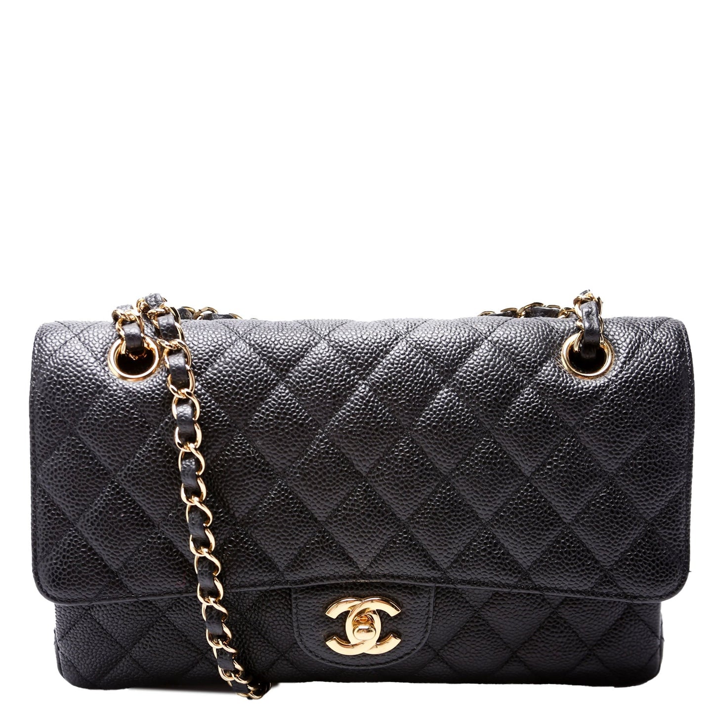 Chanel Classic Flap Caviar 14-16M Black Handbag