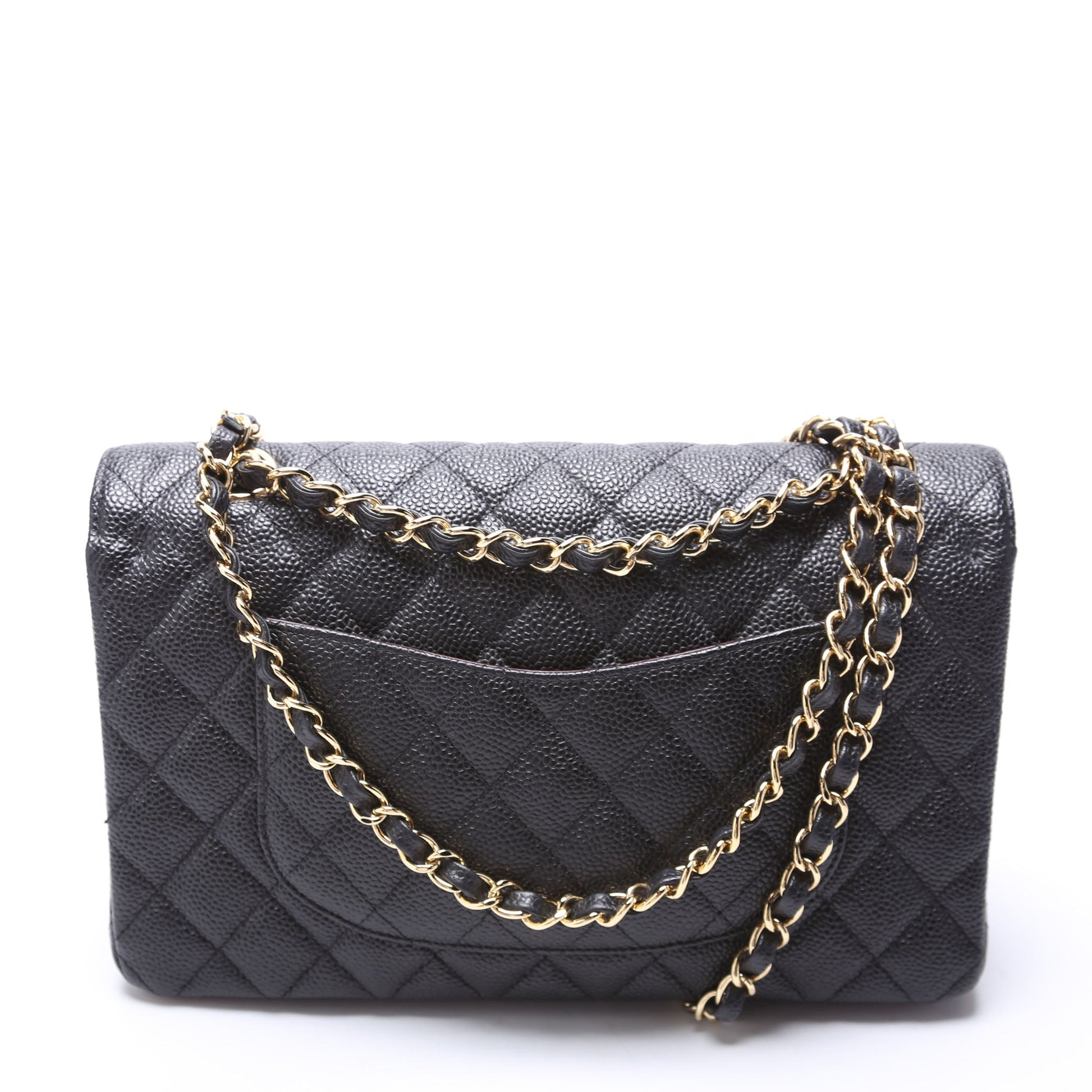 Chanel Classic Flap Caviar 14-16M Black Handbag