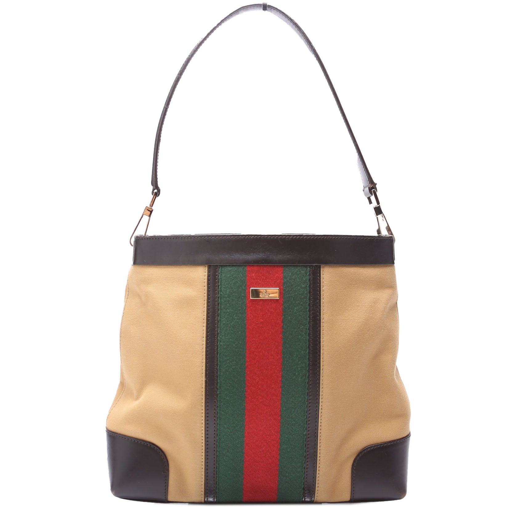Gucci Sherry Line Web Leather Shoulder Bag