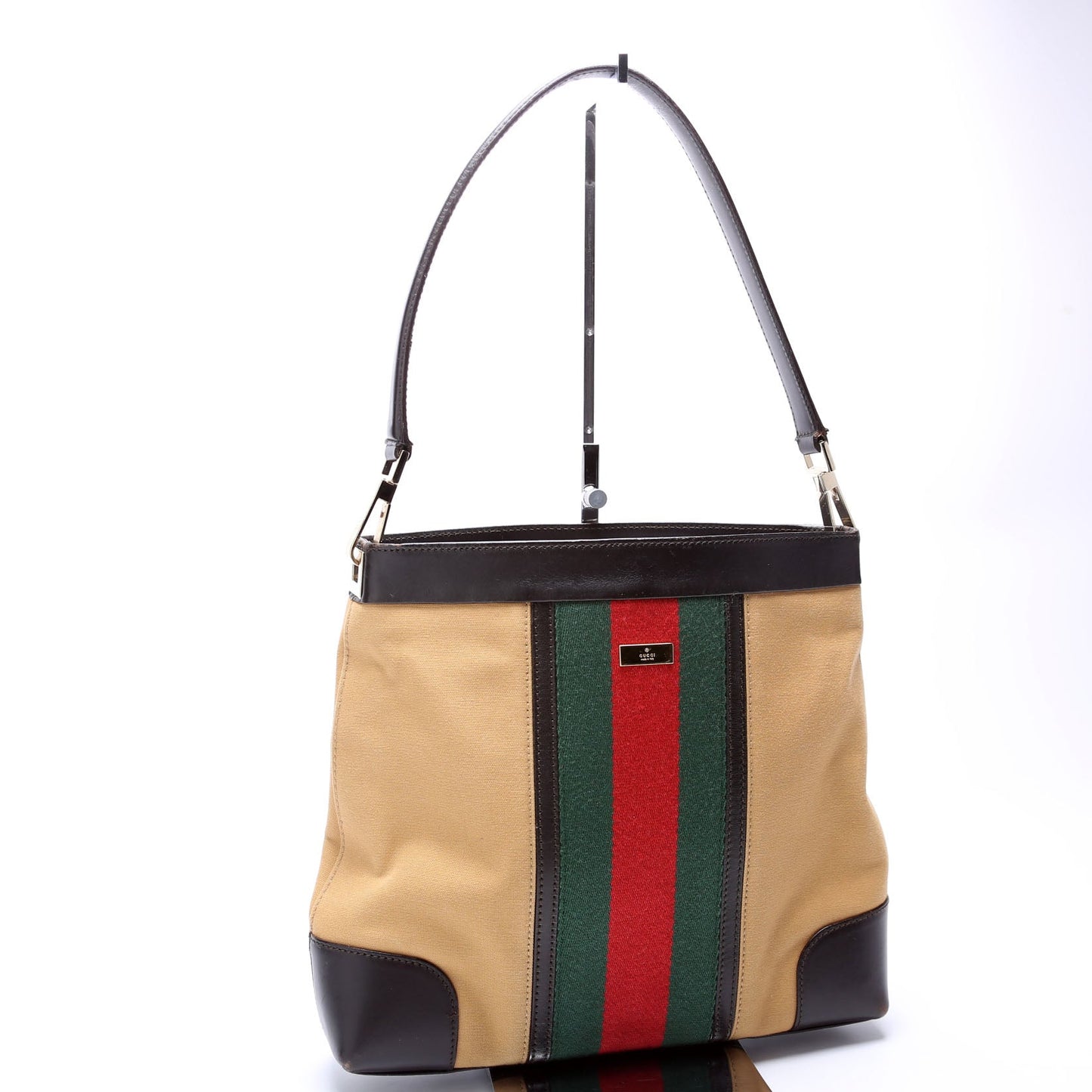 Gucci Sherry Line Web Leather Shoulder Bag
