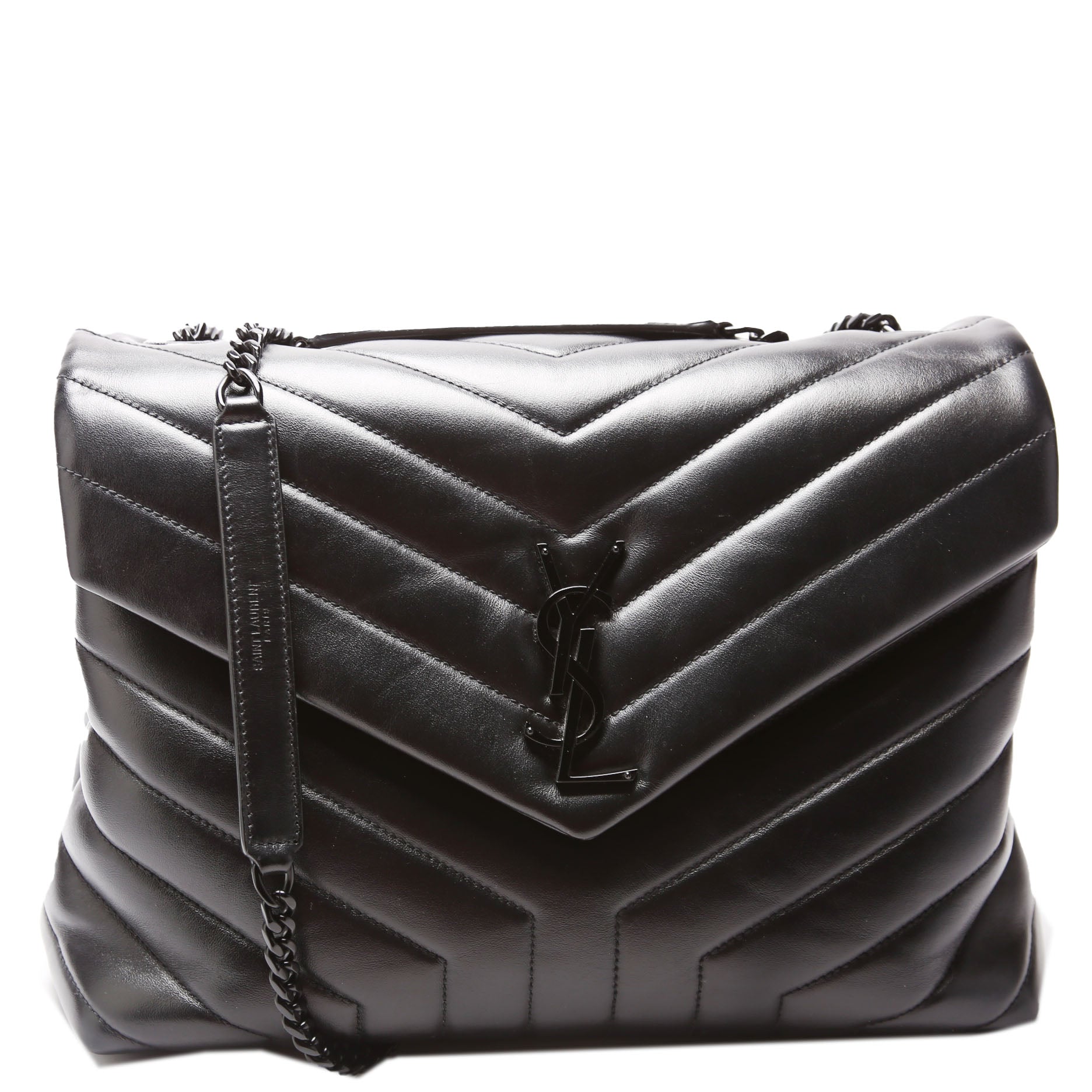 YSL Saint Laurent Loulou Bag Quilted Black Medium Travel Bag 574946 Black 2