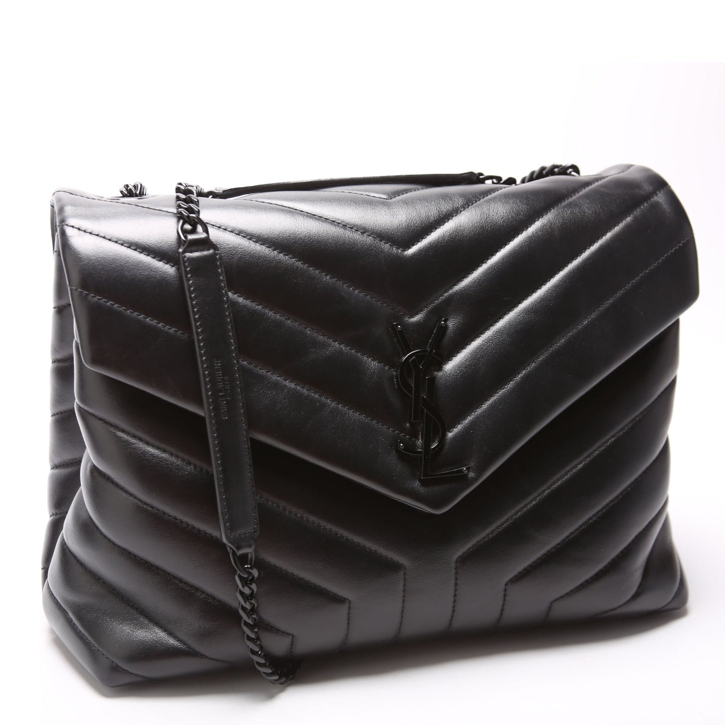 YSL Saint Laurent Loulou Bag Quilted Black Medium Travel Bag 574946 Black 2