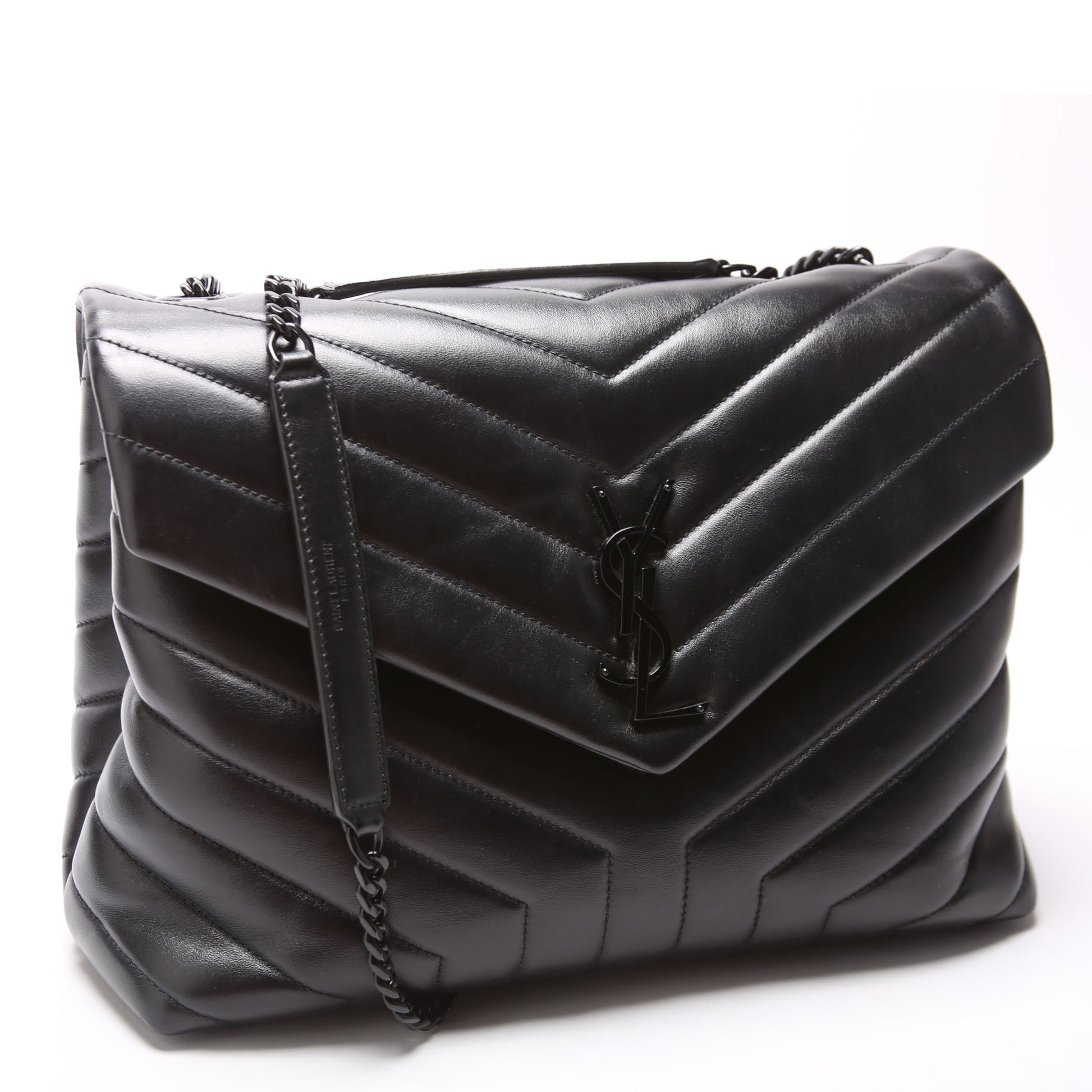 YSL Saint Laurent Loulou Bag Quilted Black Medium Travel Bag 574946 Black 2