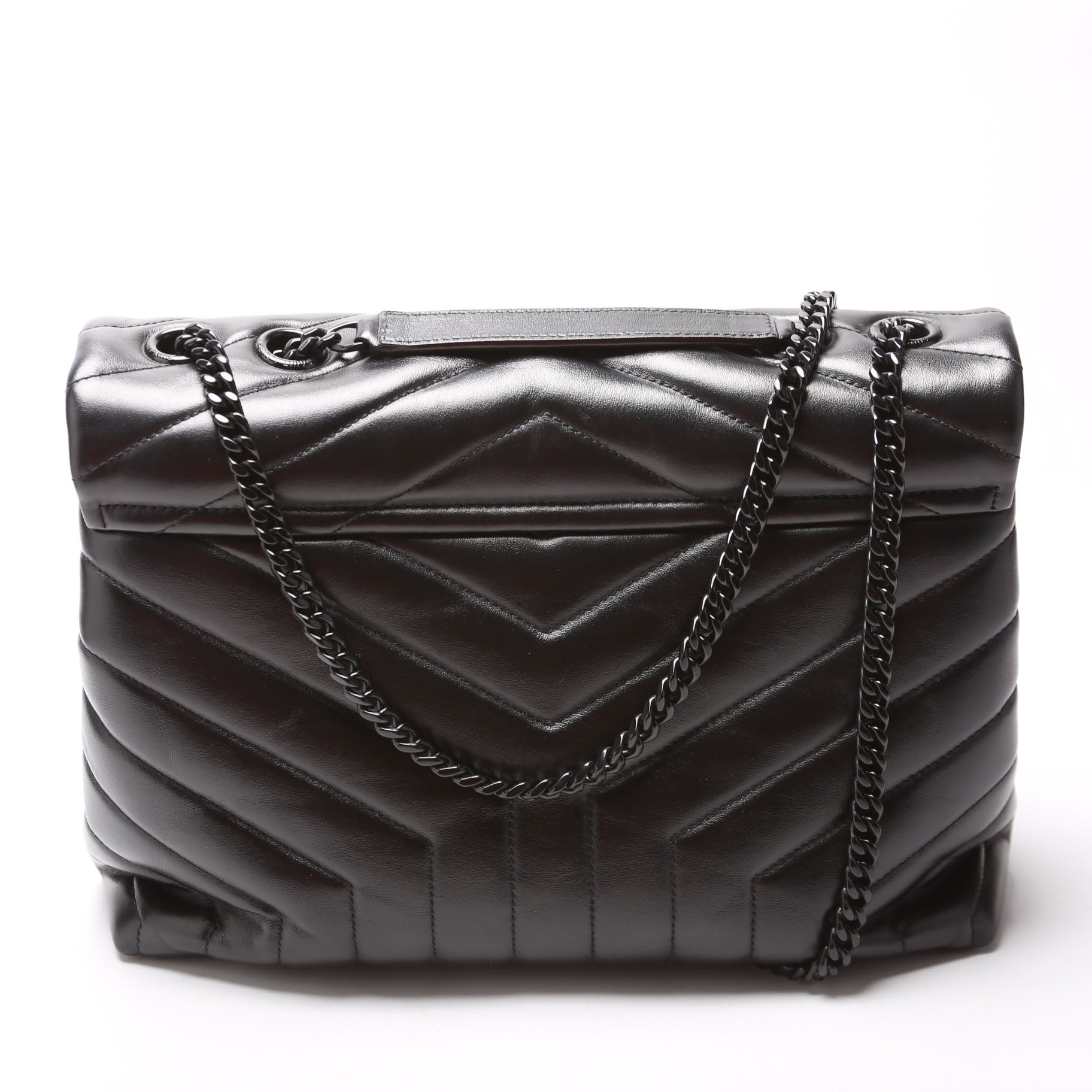 YSL Saint Laurent Loulou Bag Quilted Black Medium Travel Bag 574946 Black 2