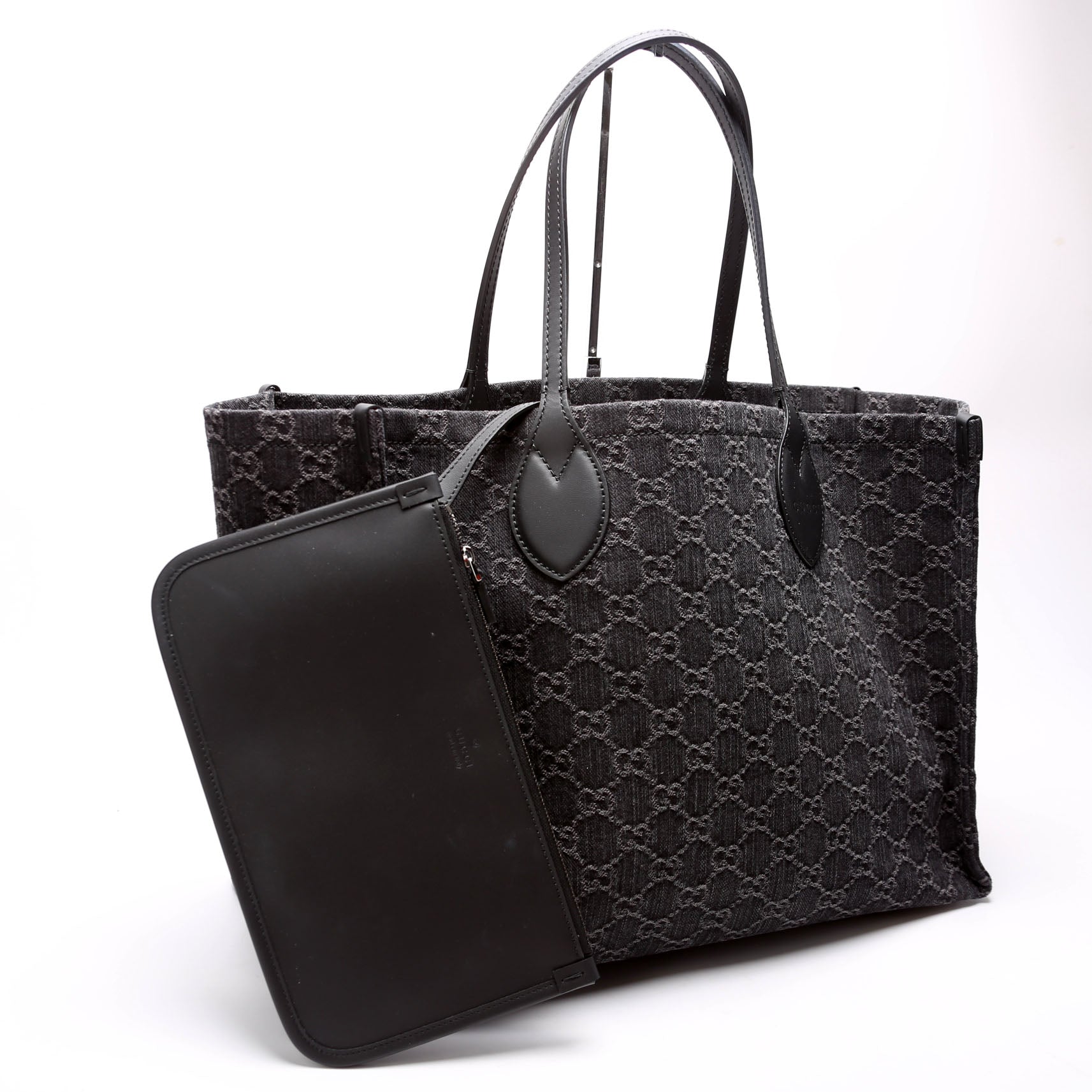Gucci Summer Denim Black Large Tote Bag