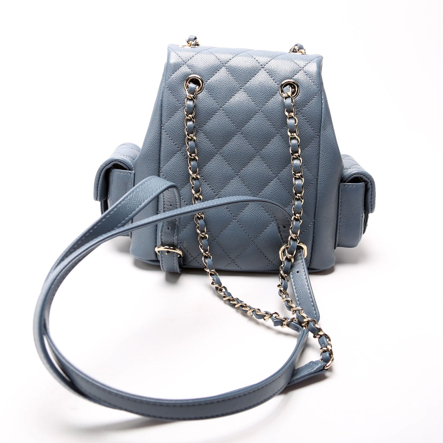 Chanel Pocket Backpack Cav RFID Blue Small