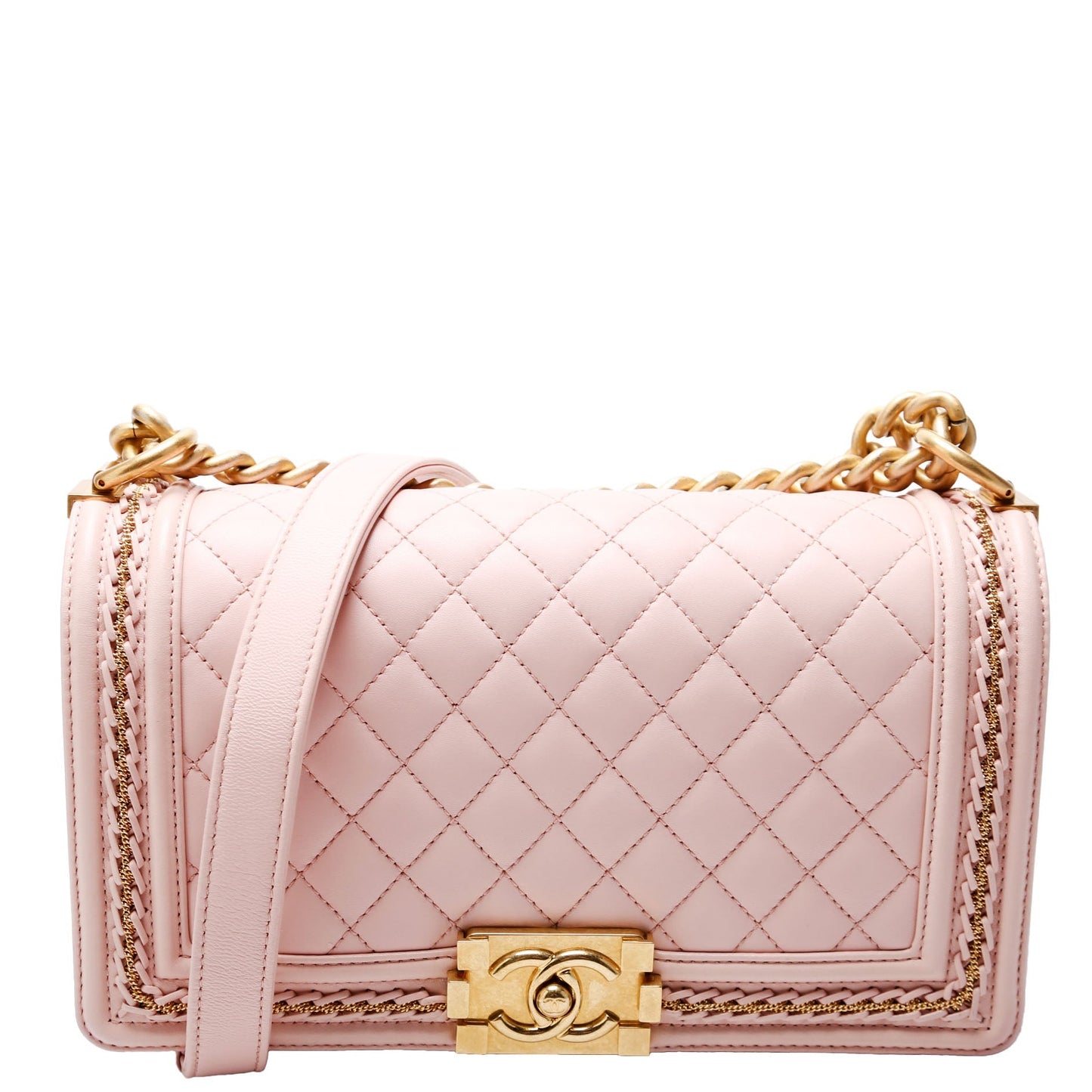 Chanel Boy Flap Detail 24M Pink Handbag
