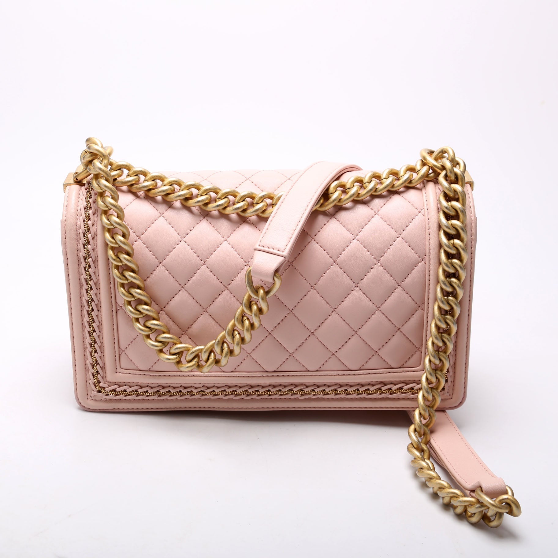 Chanel Boy Flap Detail 24M Pink Handbag