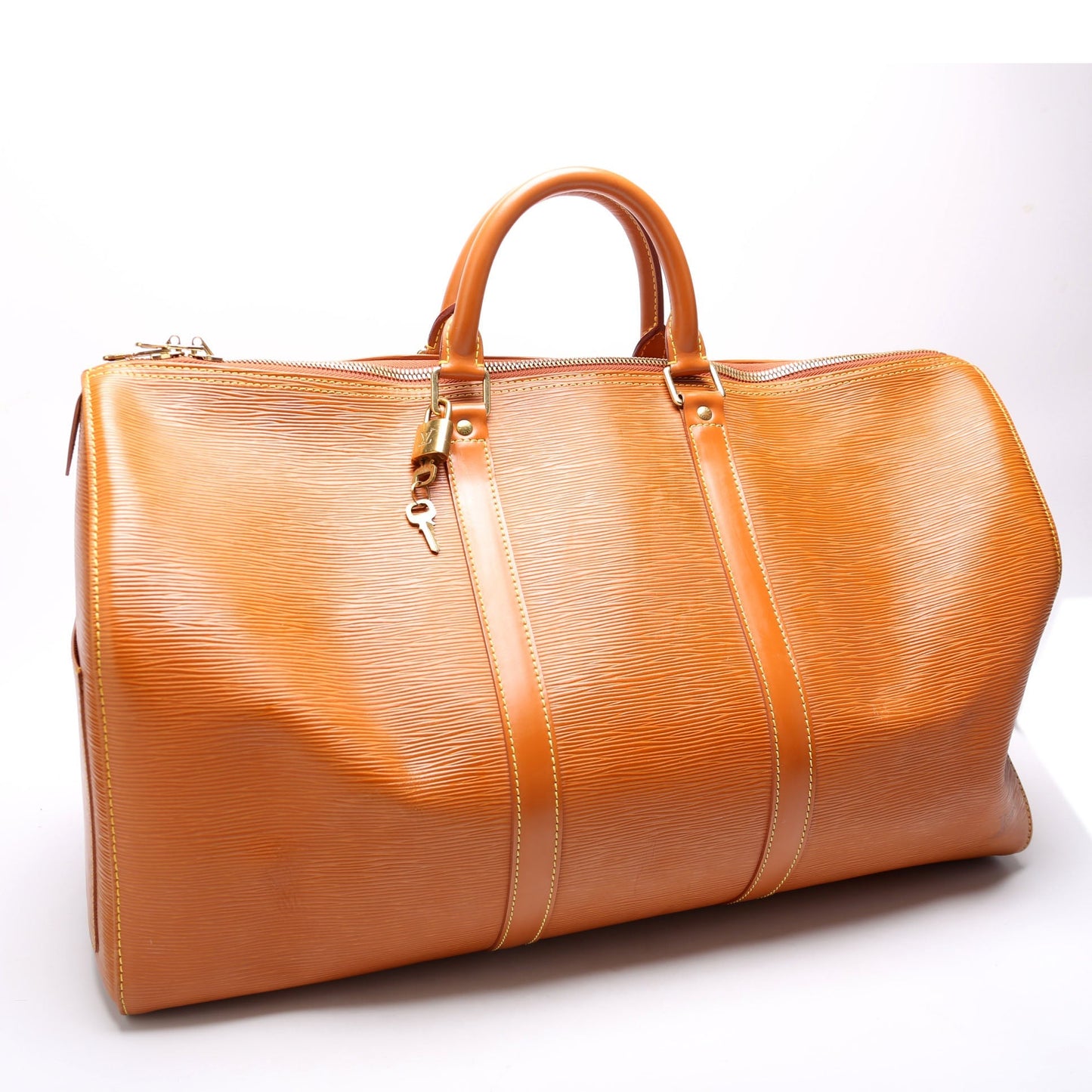 Louis Vuitton Keepall 50 Cognac Epi Travel Bag