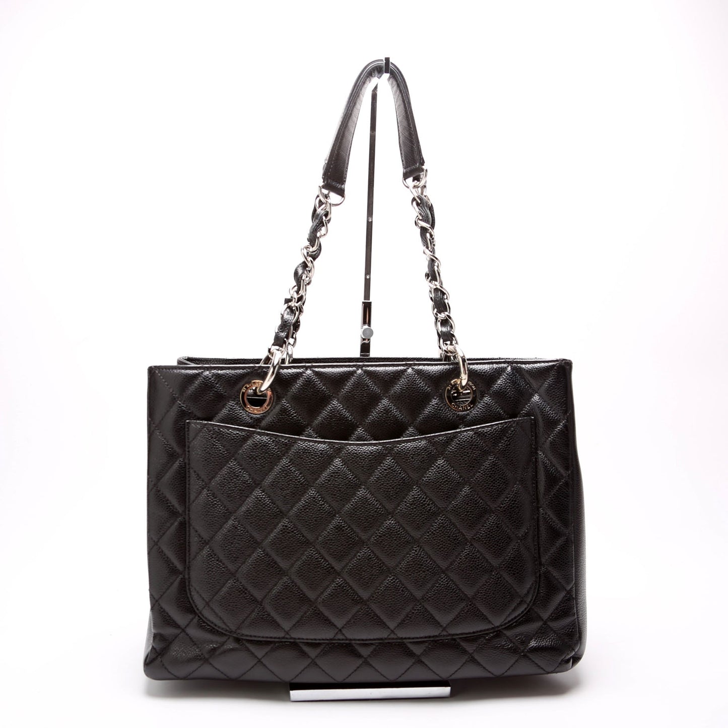 Chanel Grand Shopping Caviar Black Tote Bag Black 3