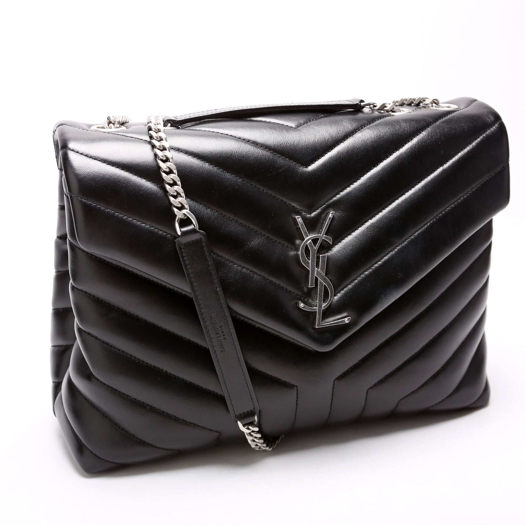 YSL Saint Laurent Loulou Bag Quilted Black Medium Travel Bag 574946 Black 3