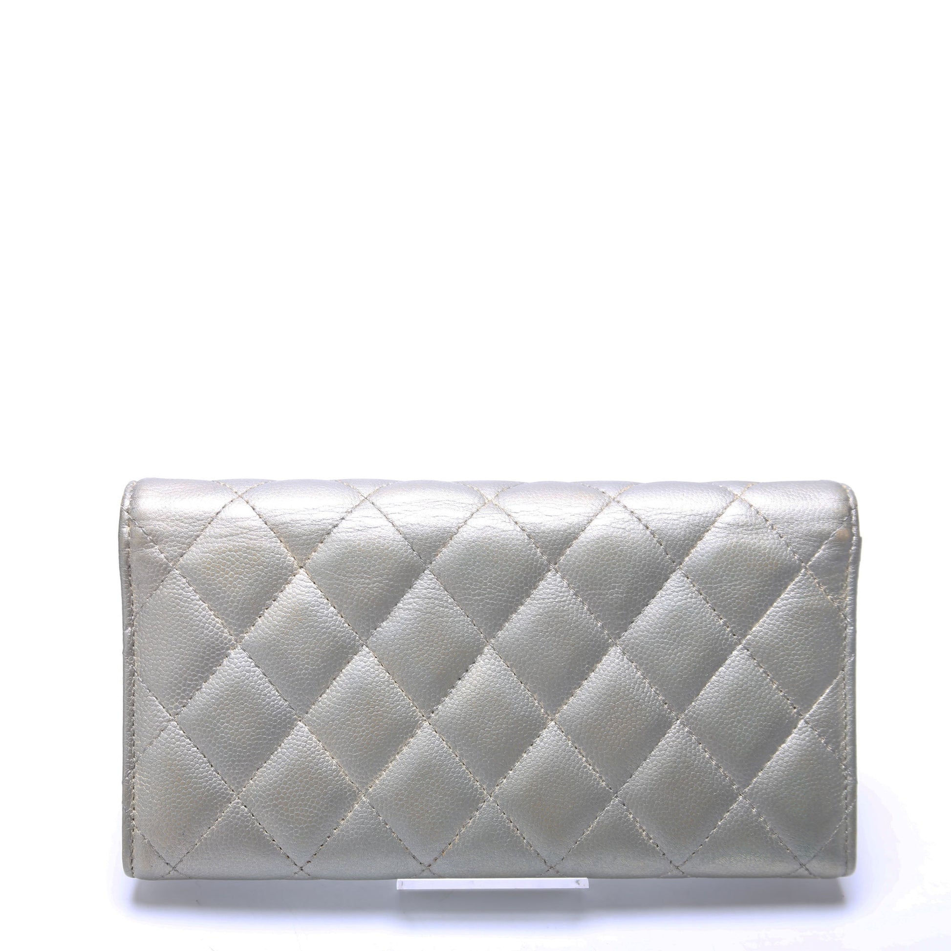 Chanel Classic Flap Wallet Long Caviar Grey