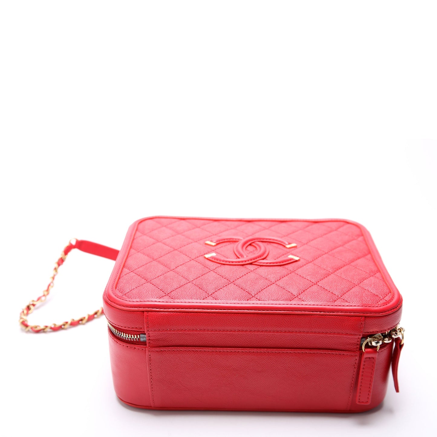 Chanel Filigree Vanity Case Large 25M Red