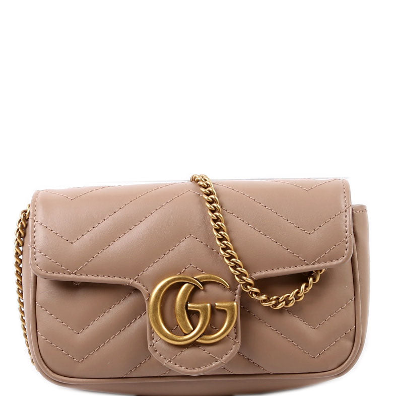 Gucci Marmont Super Leather Tan Mini Flap Travel Bag Tan 1