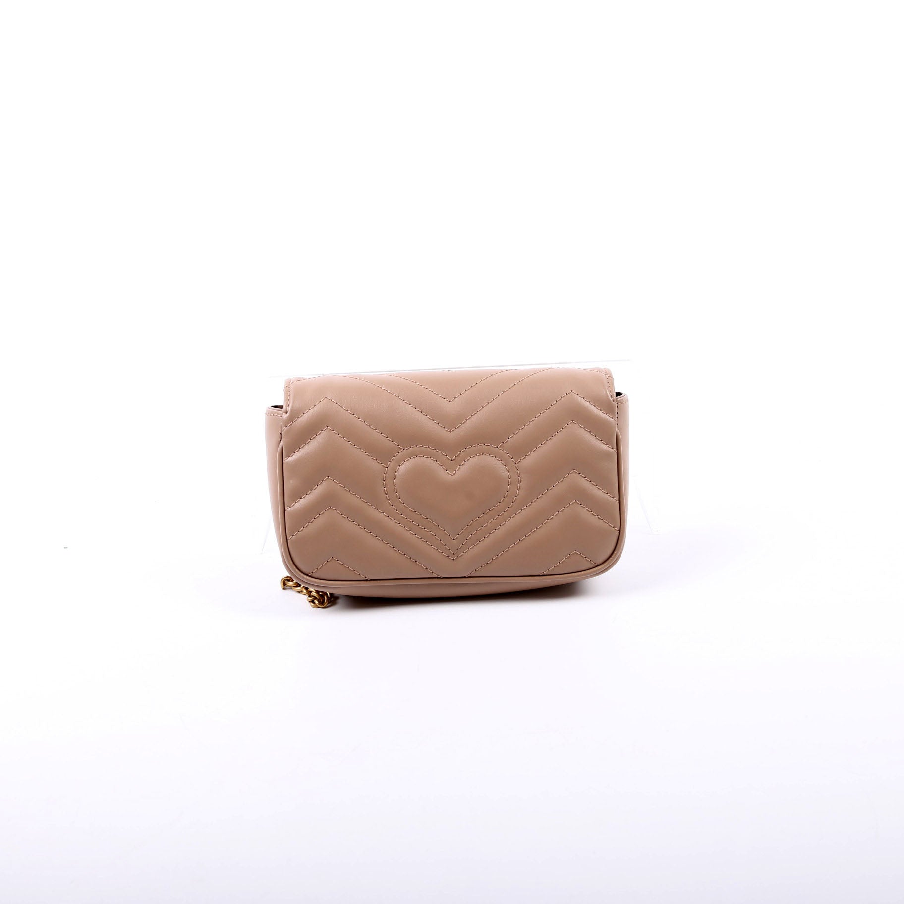 Gucci Marmont Super Leather Tan Mini Flap Travel Bag Tan 1