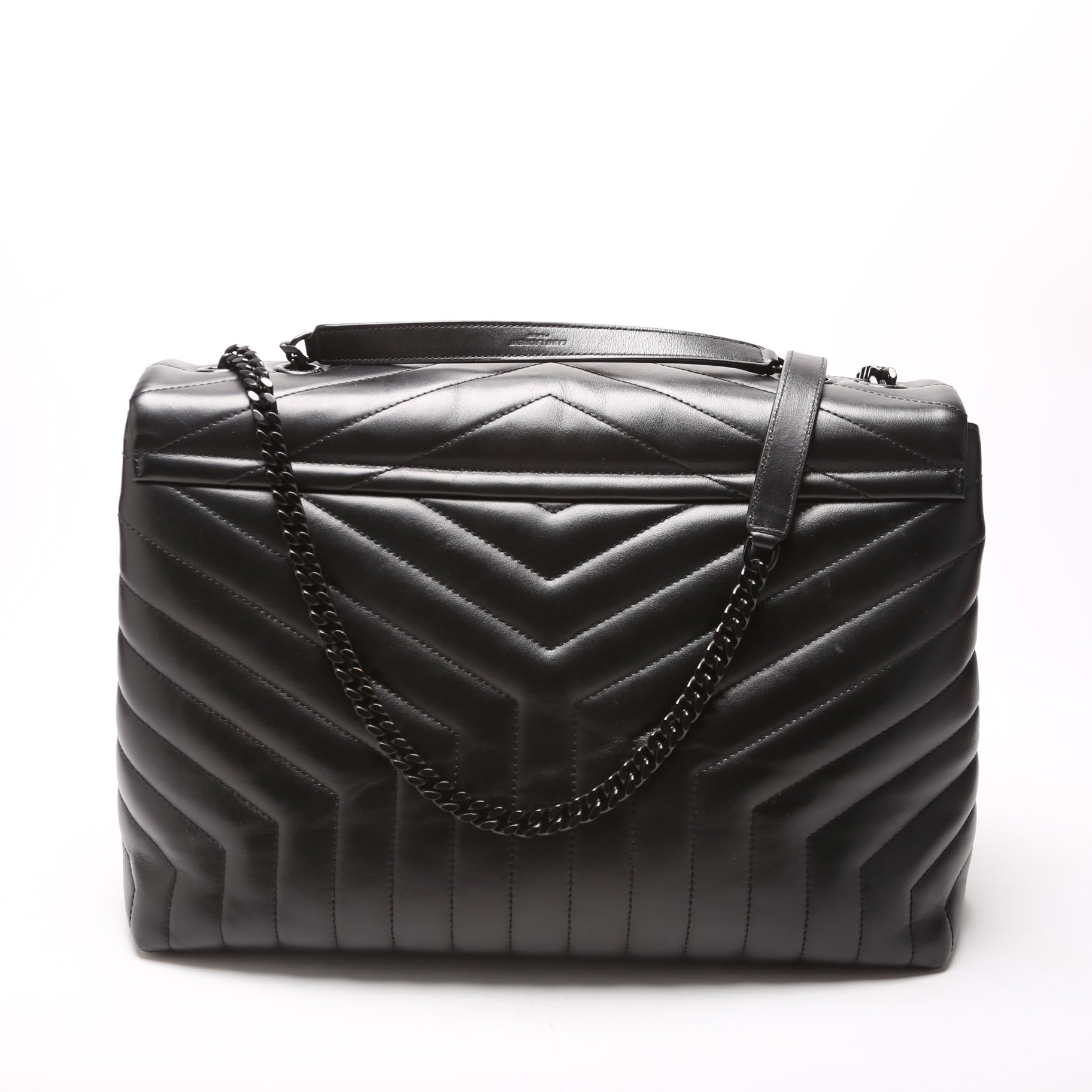 YSL Saint Laurent Loulou Satchel Bag Black Large