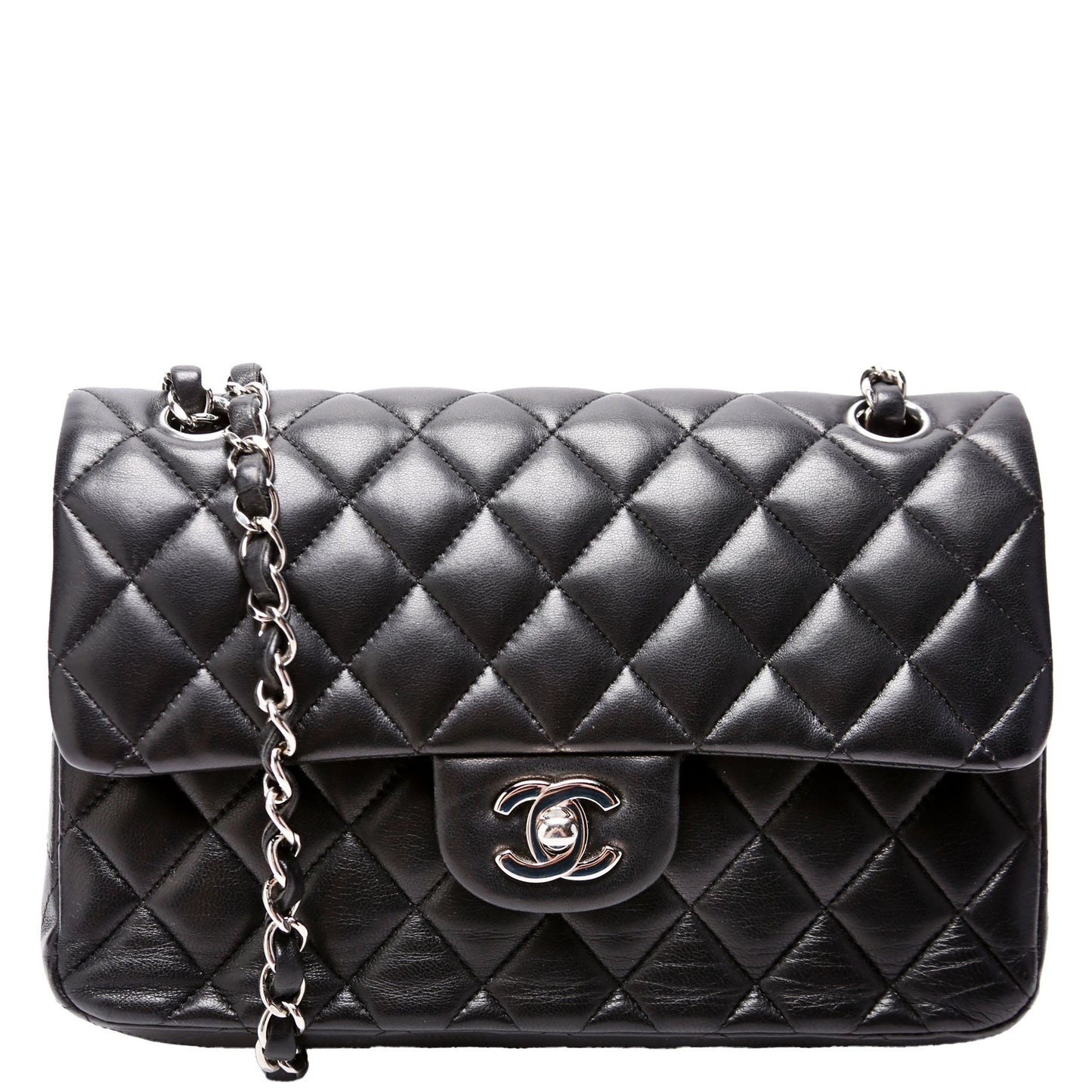 Chanel Classic Flap Lambskin 25-28M Black Small Handbag