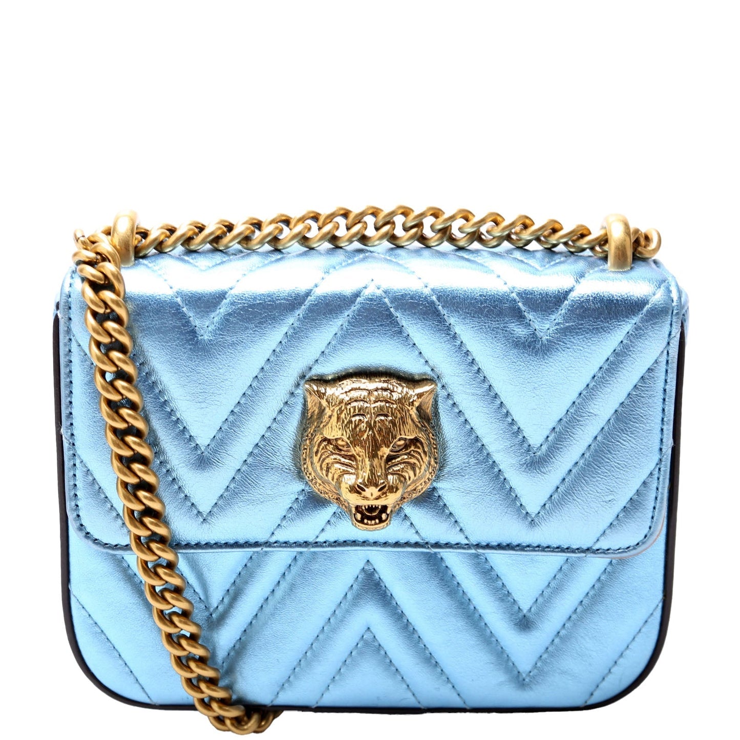 Gucci Broadway Matelasse Blue Shoulder Bag