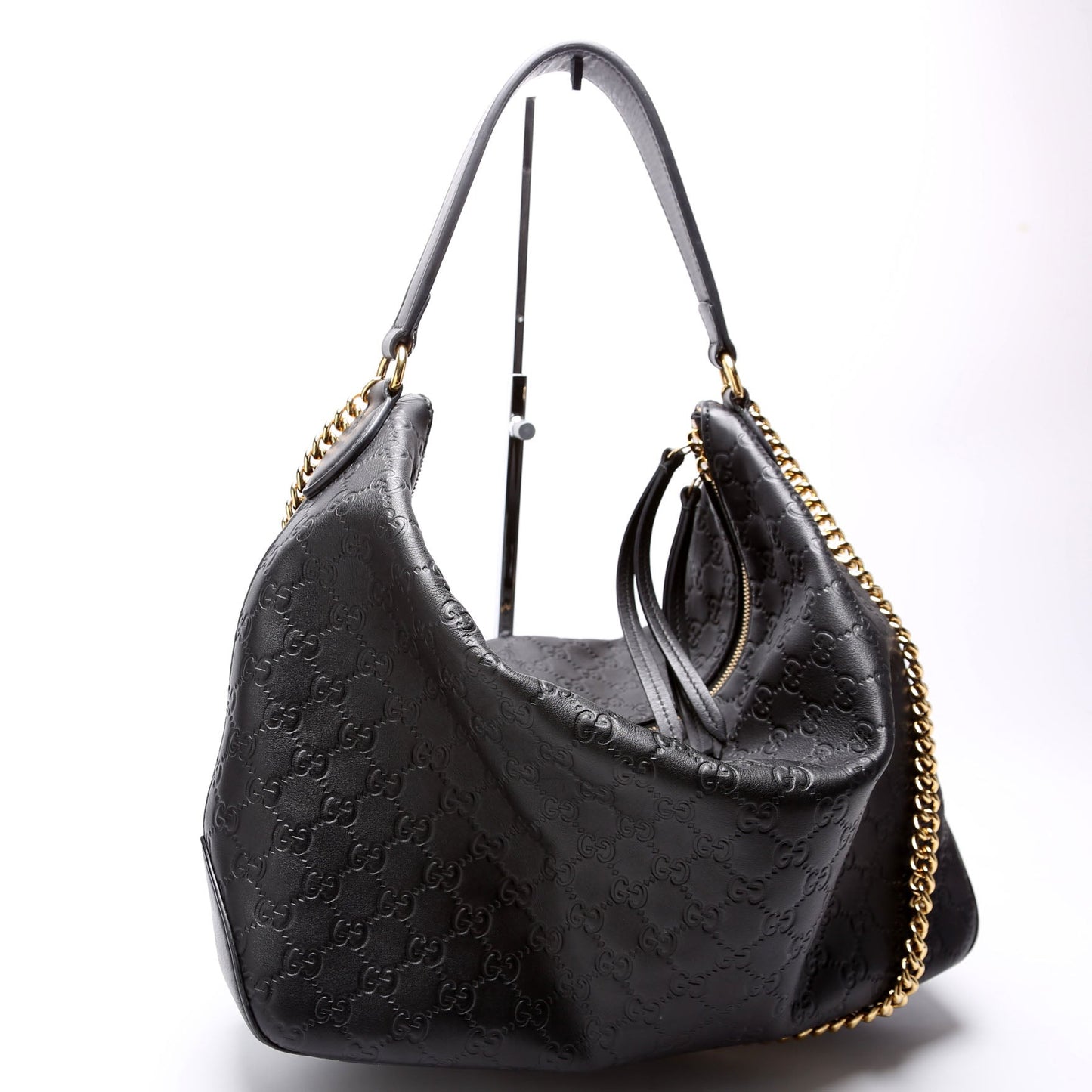 Gucci Guccissima Black Shoulder Bag Hobo Black