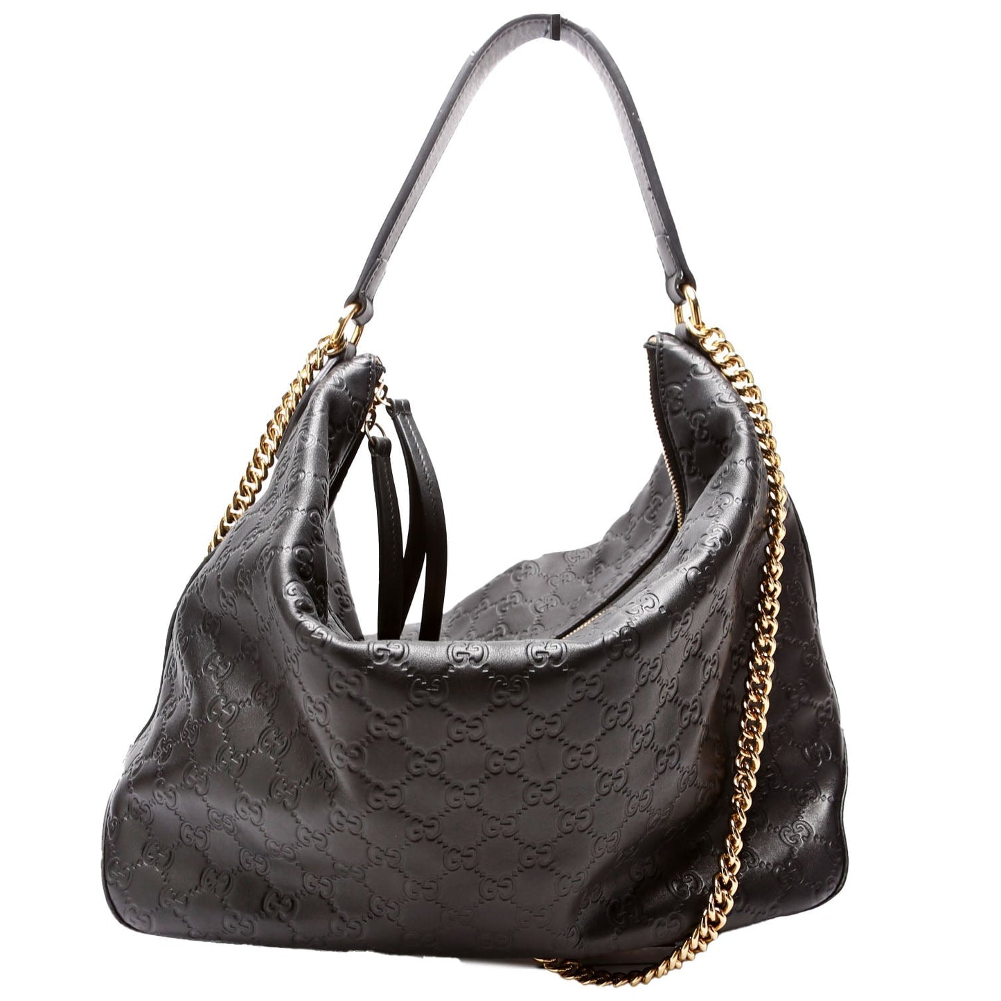 Gucci Guccissima Black Shoulder Bag Hobo Black