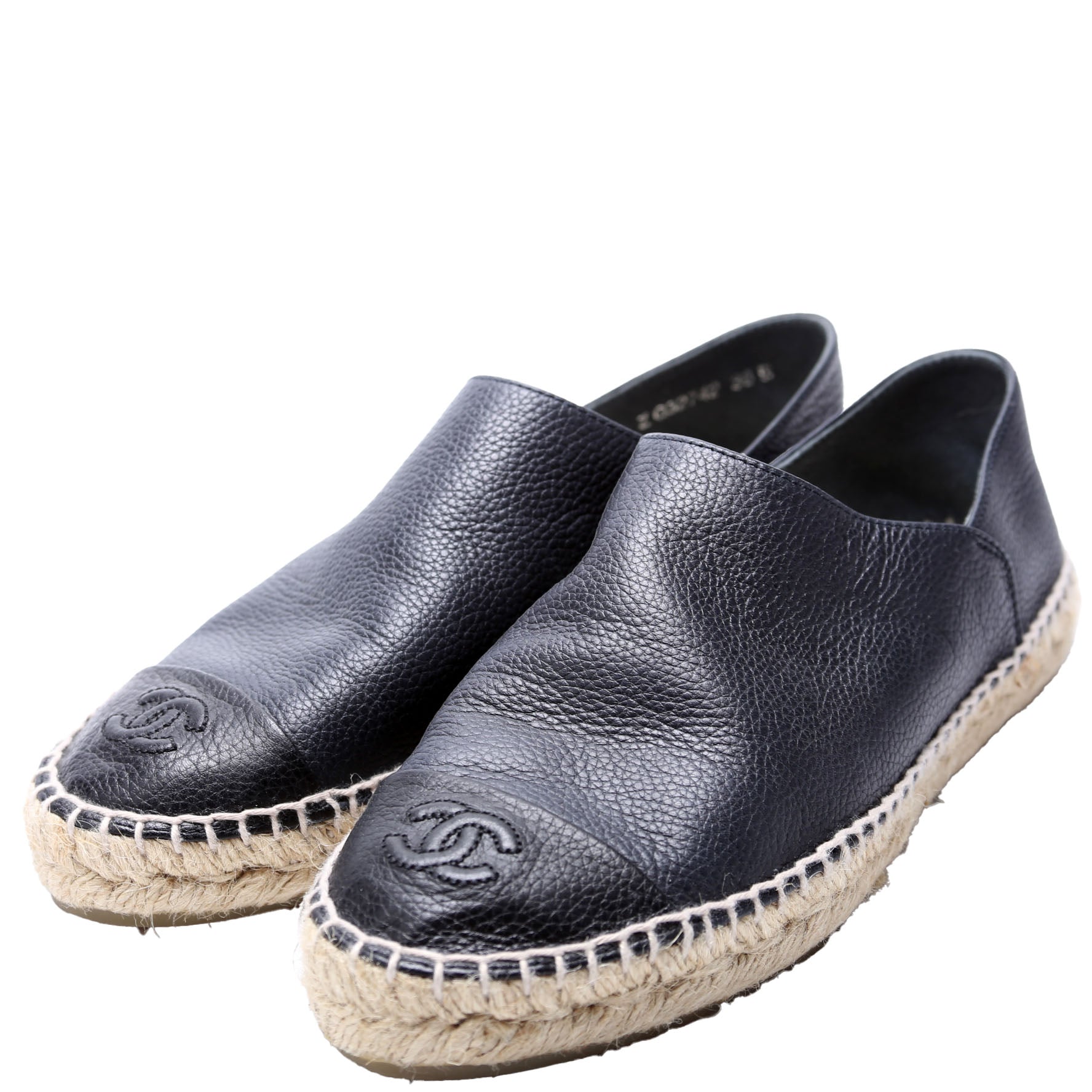 Chanel CC Espadrilles Size 38 Black