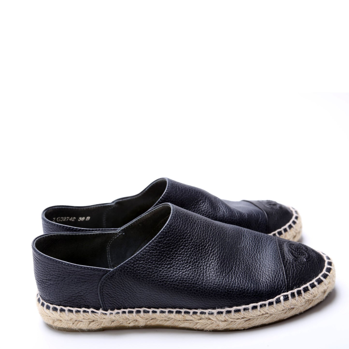 Chanel CC Espadrilles Size 38 Black