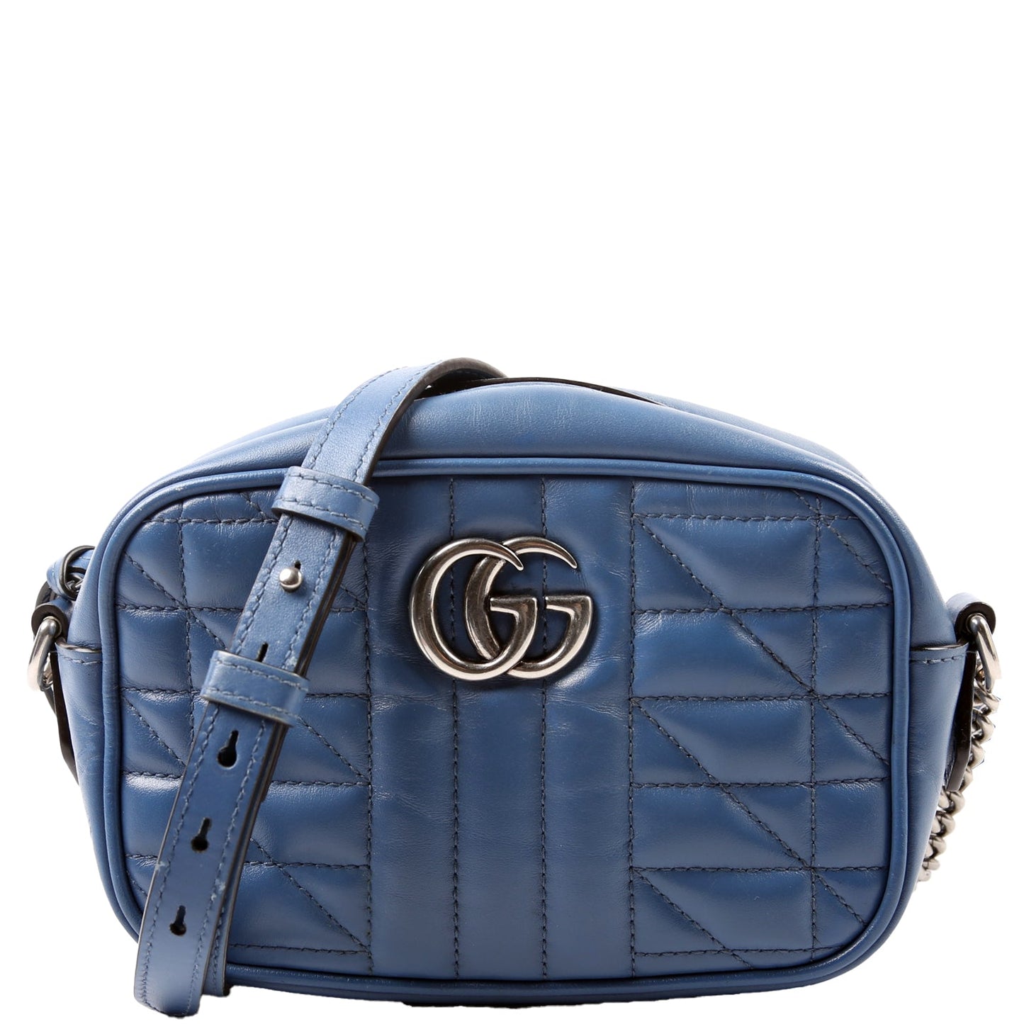 Gucci Marmont Aria Camera Blue Mini Travel Bag