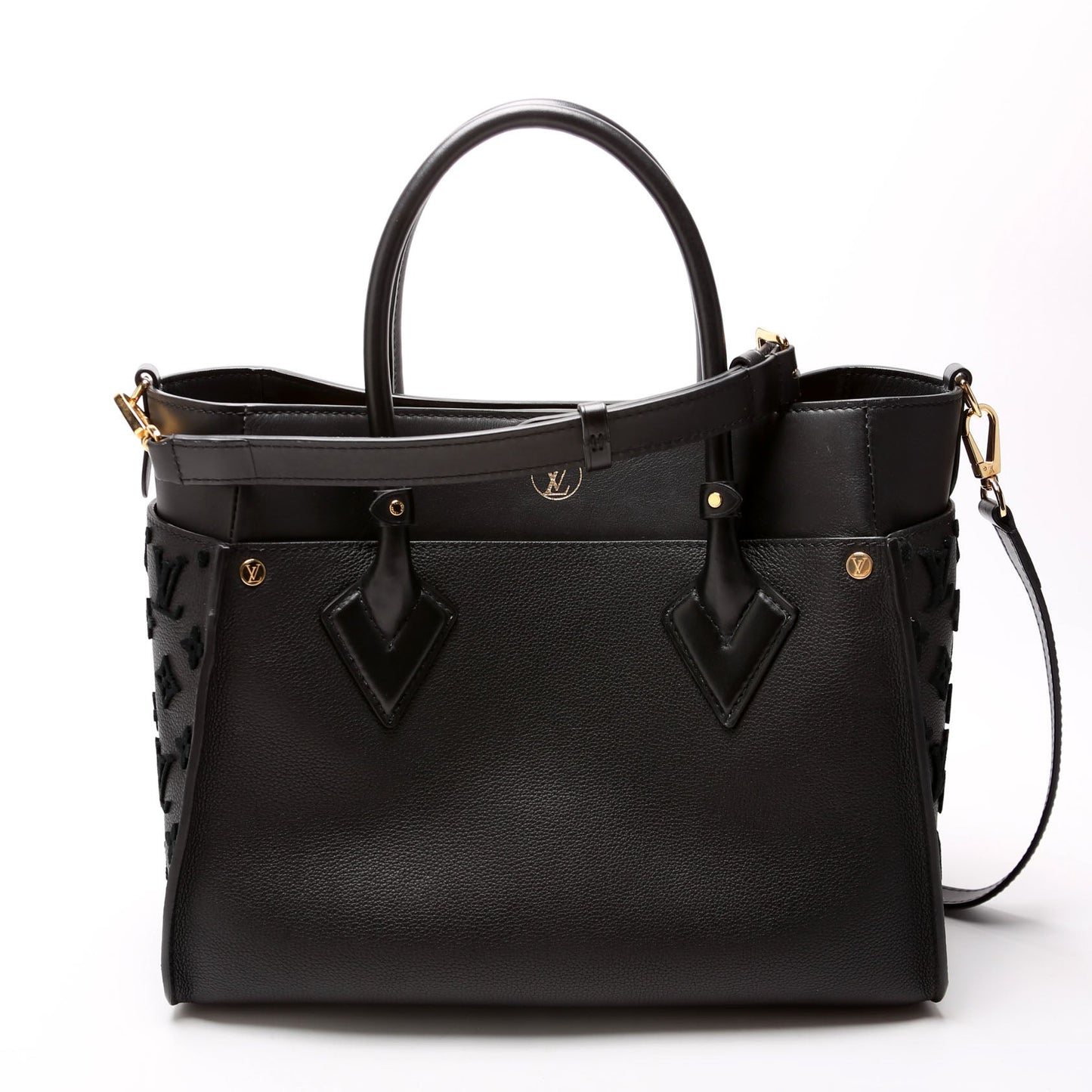 Louis Vuitton On My Side MM Calfskin Black Handbag
