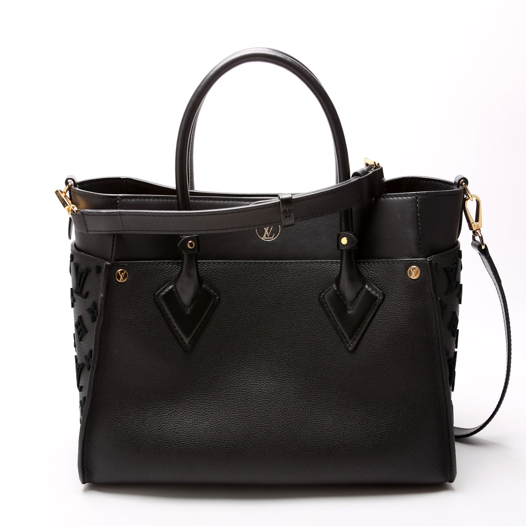 Louis Vuitton On My Side MM Calfskin Black Handbag