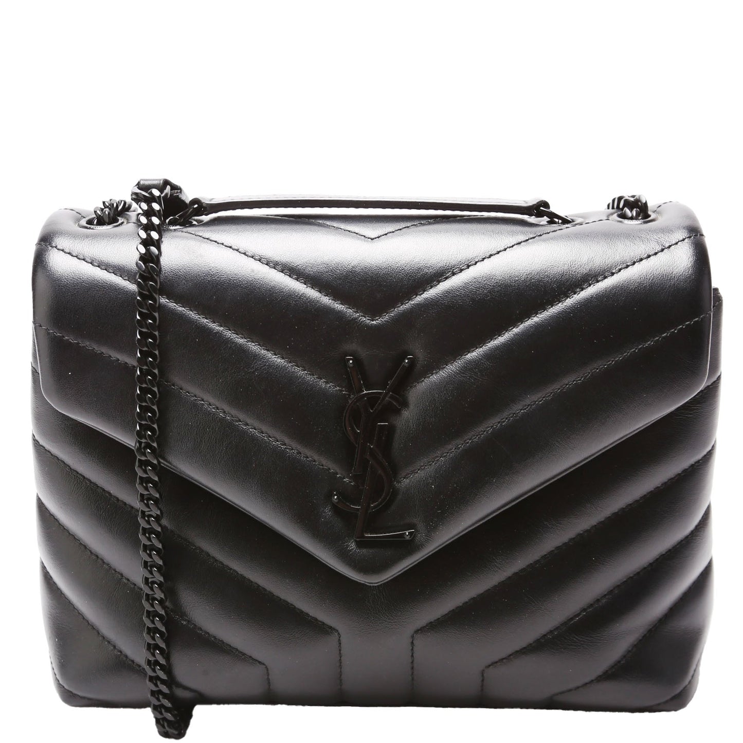 YSL Saint Laurent Loulou Satchel Bag Black Small 494699 Black 1