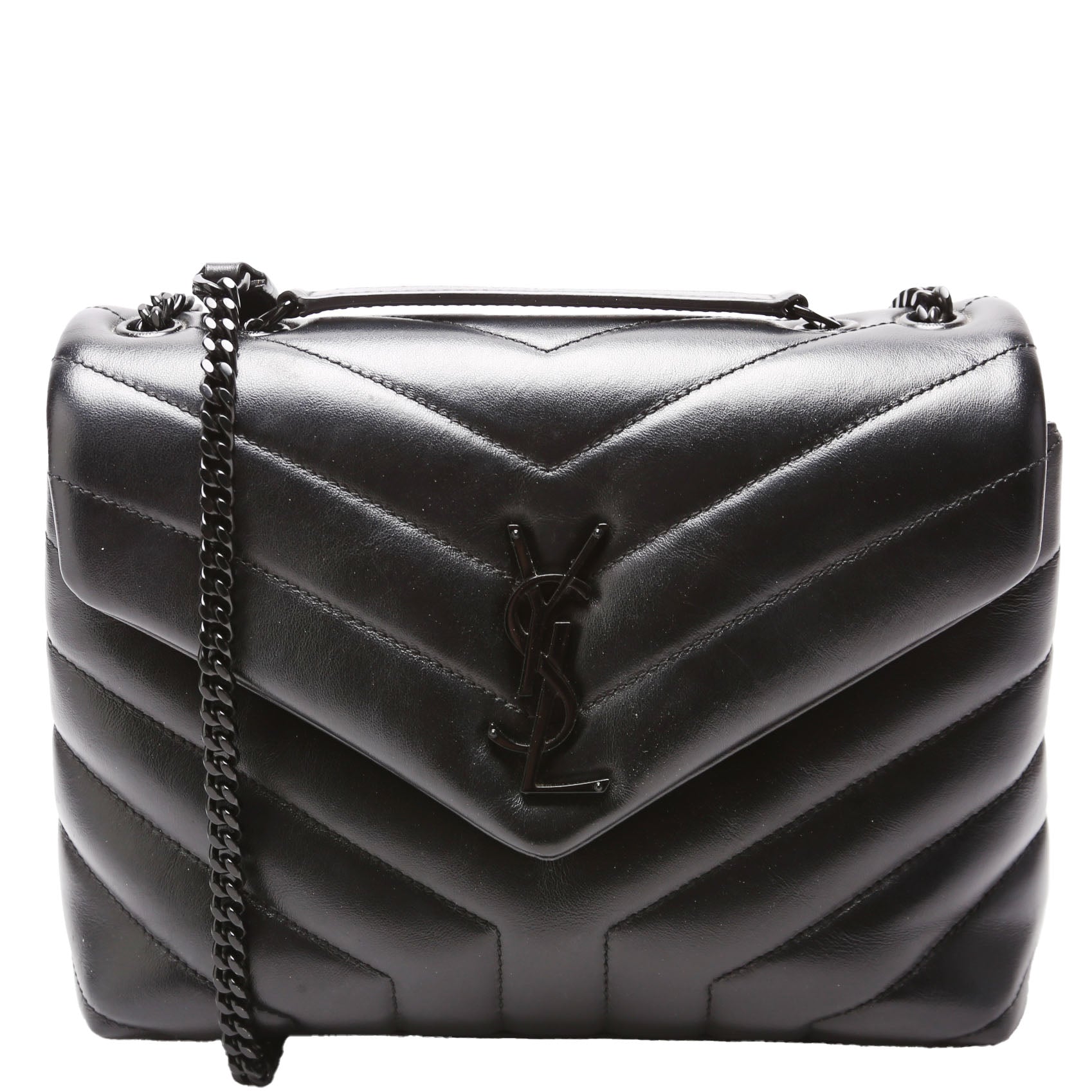 YSL Saint Laurent Loulou Satchel Bag Black Small 494699 Black 1