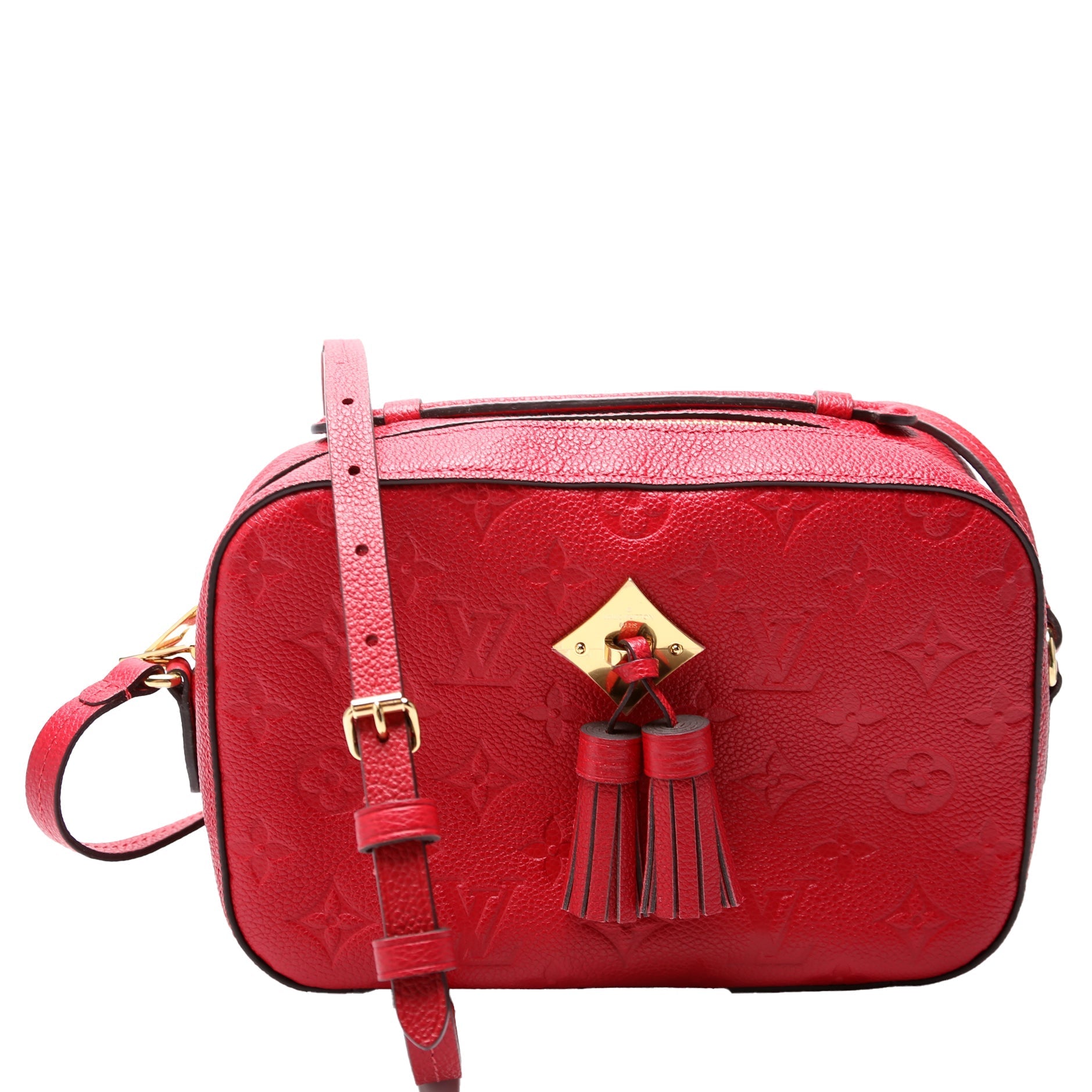 Louis Vuitton Saintonge Red Empreinte Handbag
