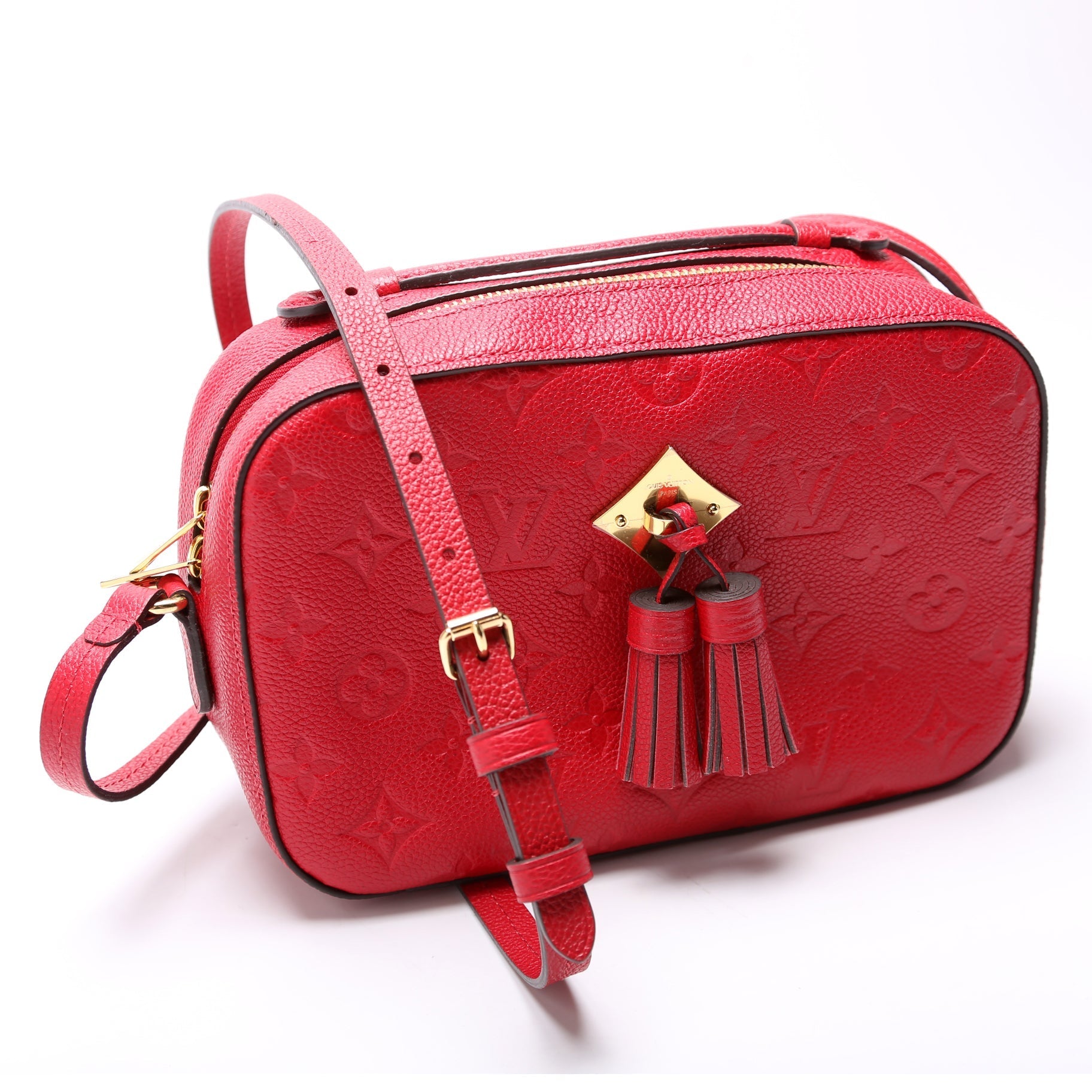 Louis Vuitton Saintonge Red Empreinte Handbag