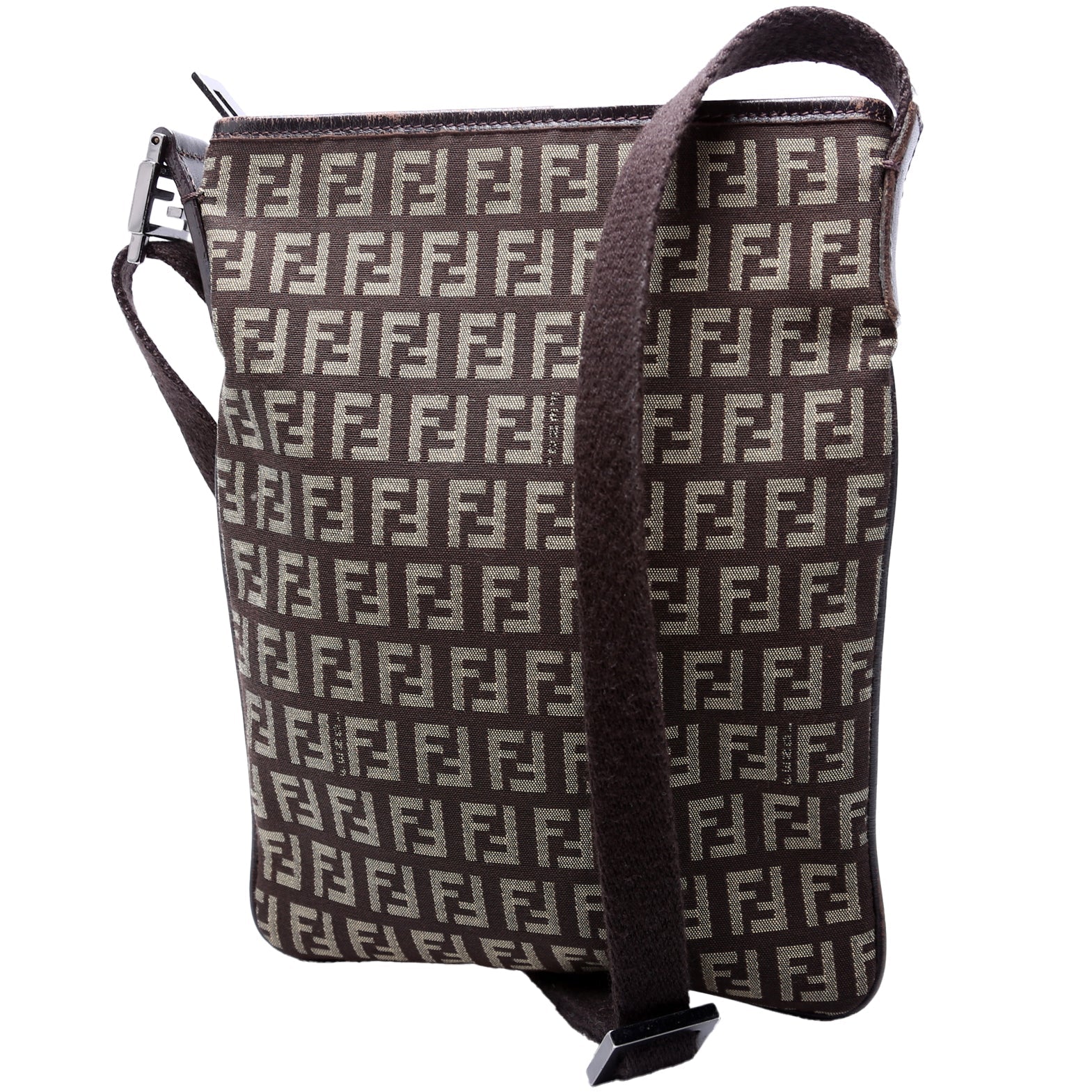 Fendi 8Bt079 Zucchino Flat Shoulder Bag Small Shoes