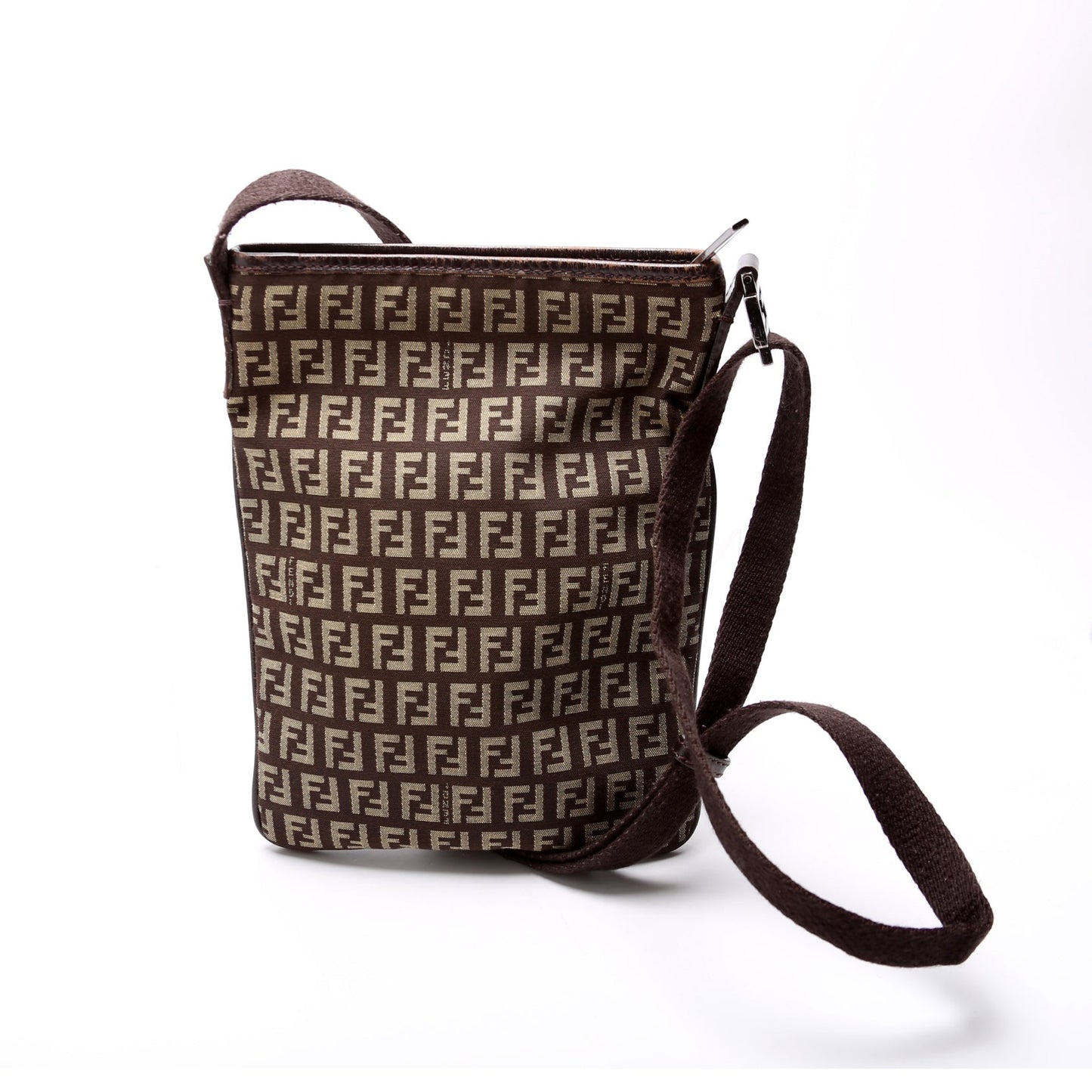 Fendi 8Bt079 Zucchino Flat Shoulder Bag Small Shoes