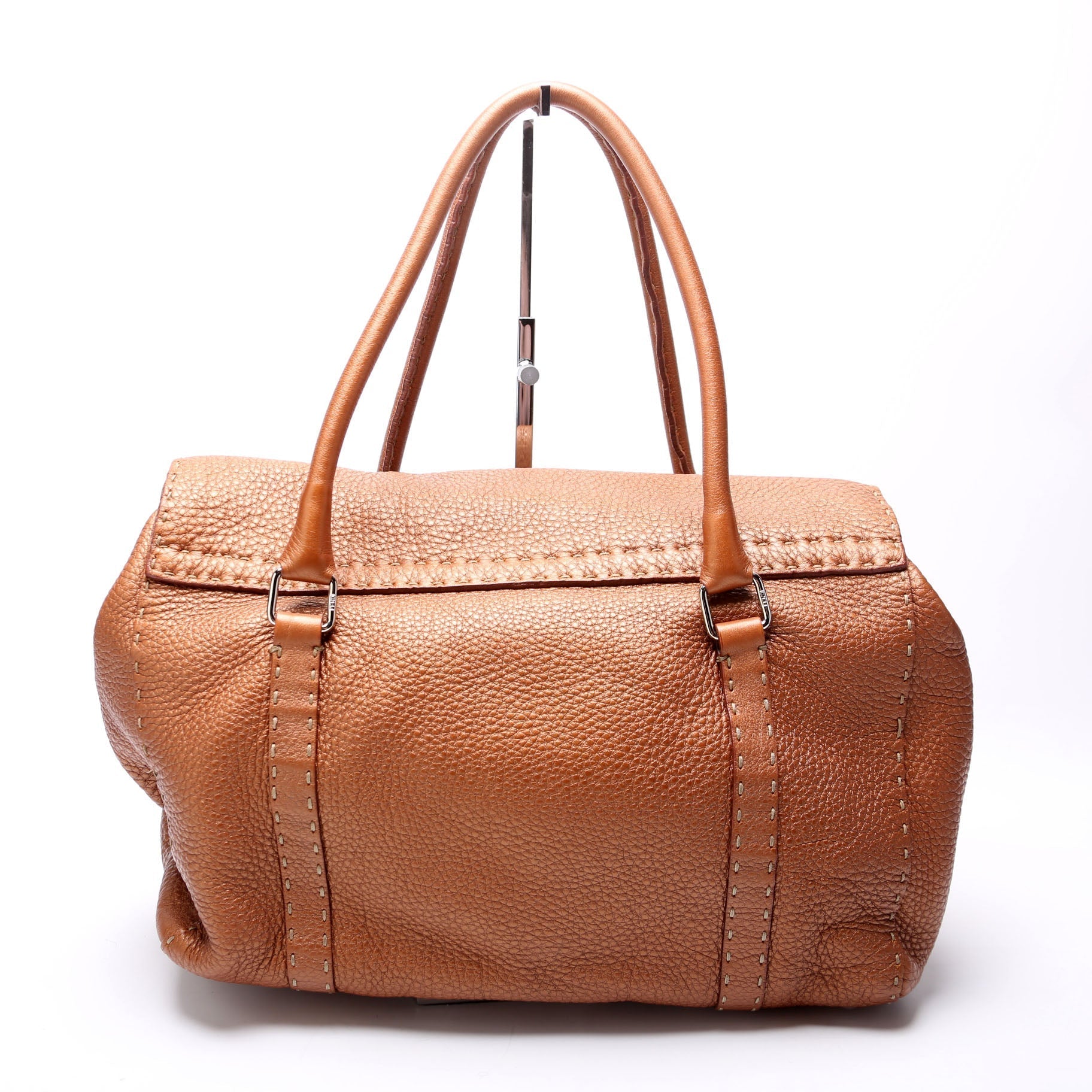 Fendi 8Br487 Linda Selleria Bag Leather Brown Medium Travel Bag