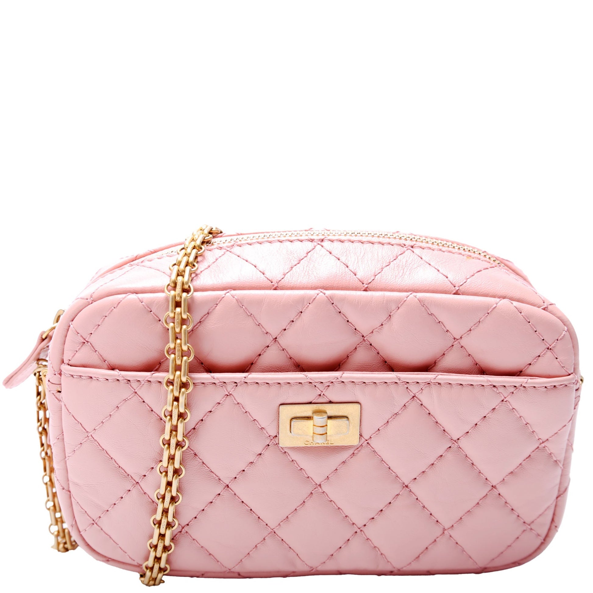 Chanel 2.55 Reissue Camera Quilted Aged Calfskin Pink Mini Bag