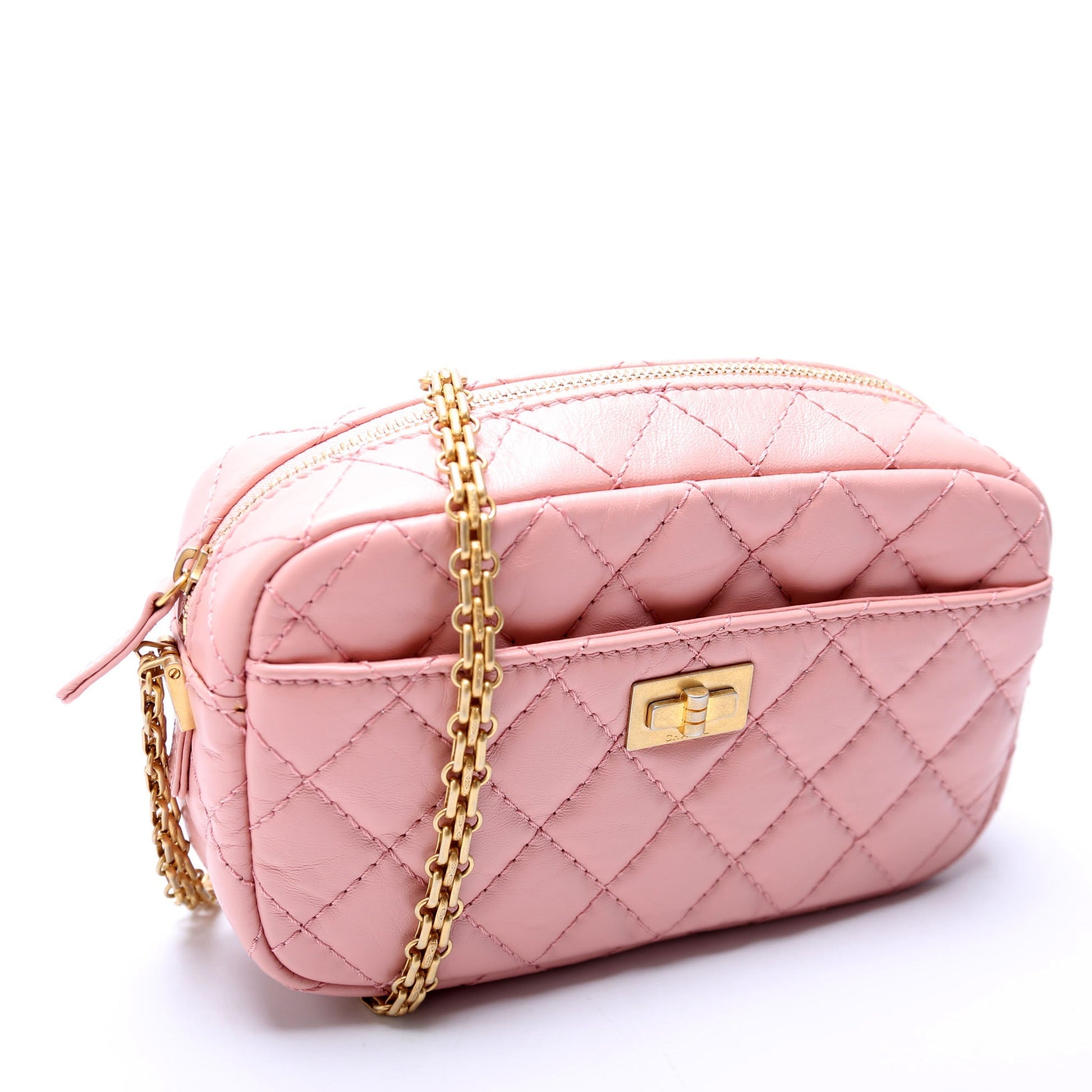 Chanel 2.55 Reissue Camera Quilted Aged Calfskin Pink Mini Bag