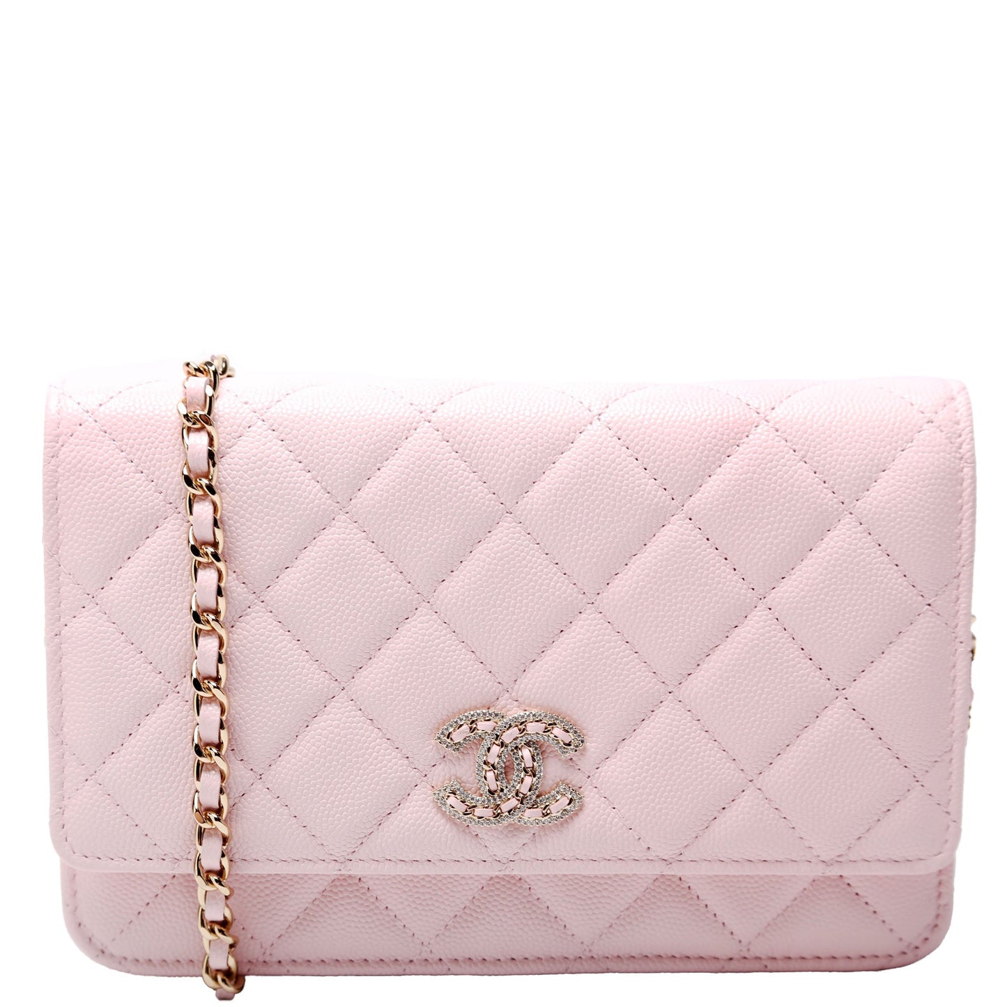 Chanel On Crystal CC Quilted Caviar RFID Wallet Case