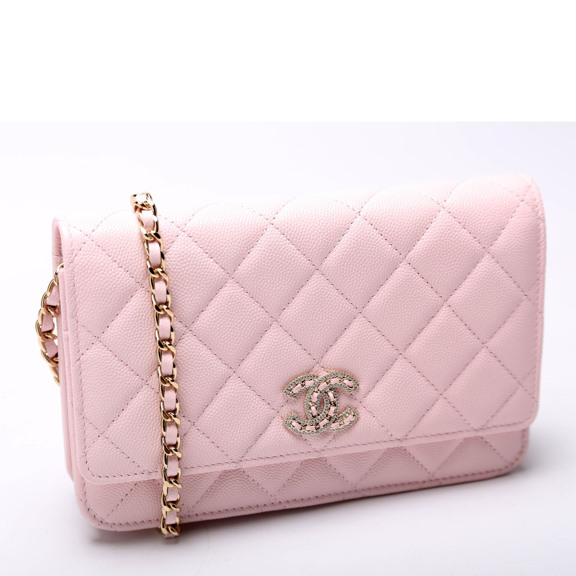 Chanel On Crystal CC Quilted Caviar RFID Wallet Case