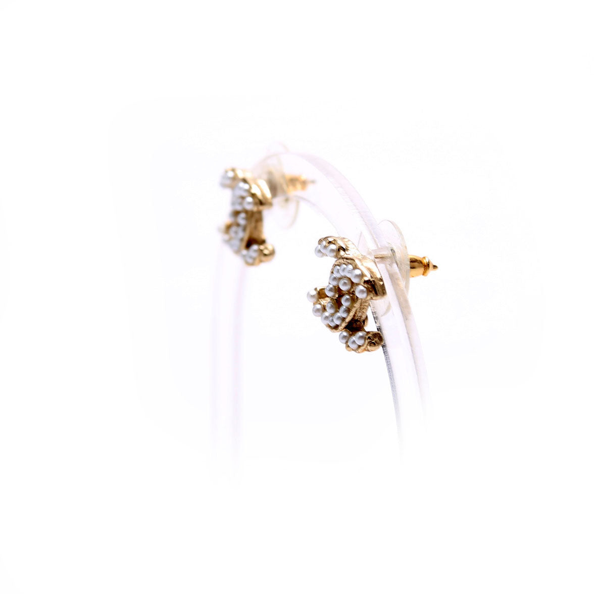 Chanel CC Pearl Studs