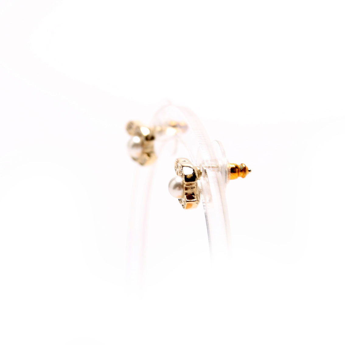 Chanel CC Crystal Pearl Studs