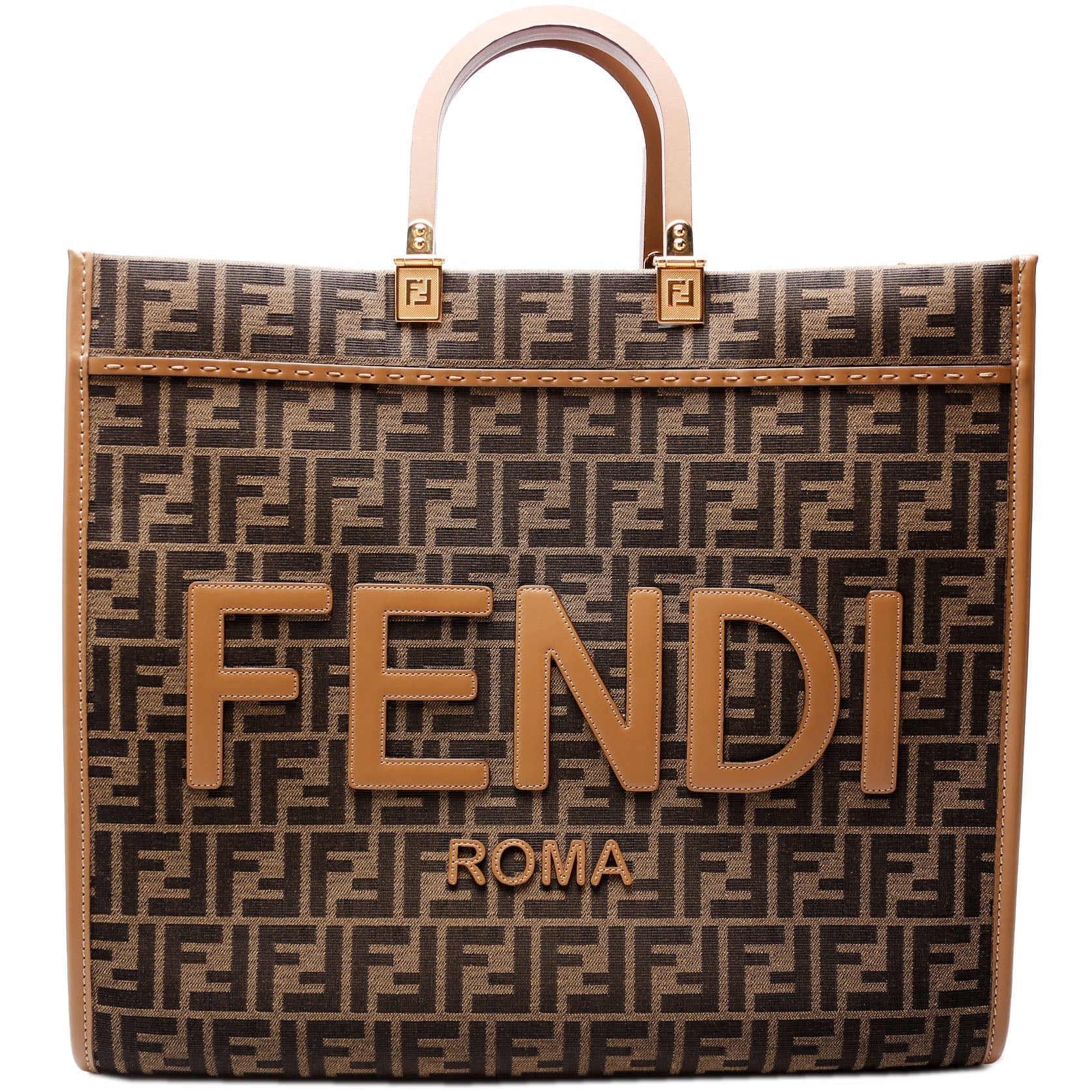 Fendi 8Bh372 Ff Jacquard Sunshine Shopper Bag Large Travel Bag
