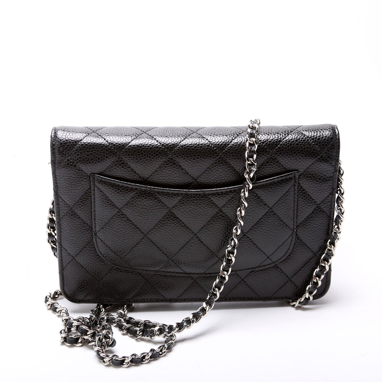 Chanel WOC Classic Quilted Caviar Black Clutch Bag Black 1