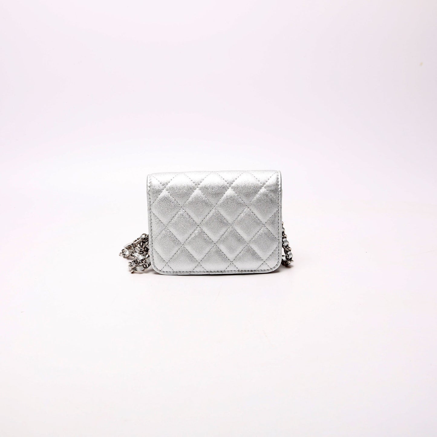 Chanel Star Flap Quilted Goatskin Belt Bag RFID Silver