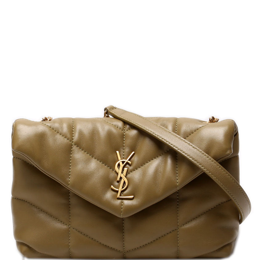 YSL Saint Laurent Loulou Toy Puffer Bag Green Travel Bag