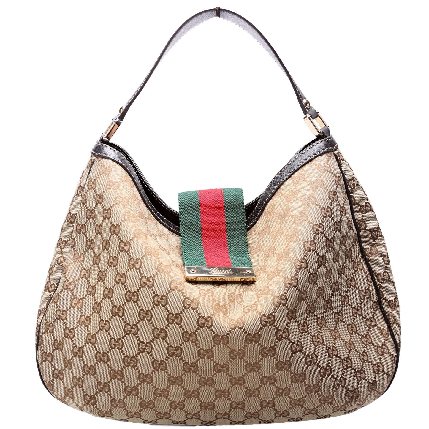 Gucci GG New Ladies Web Canvas Large Shoulder Bag Hobo 2