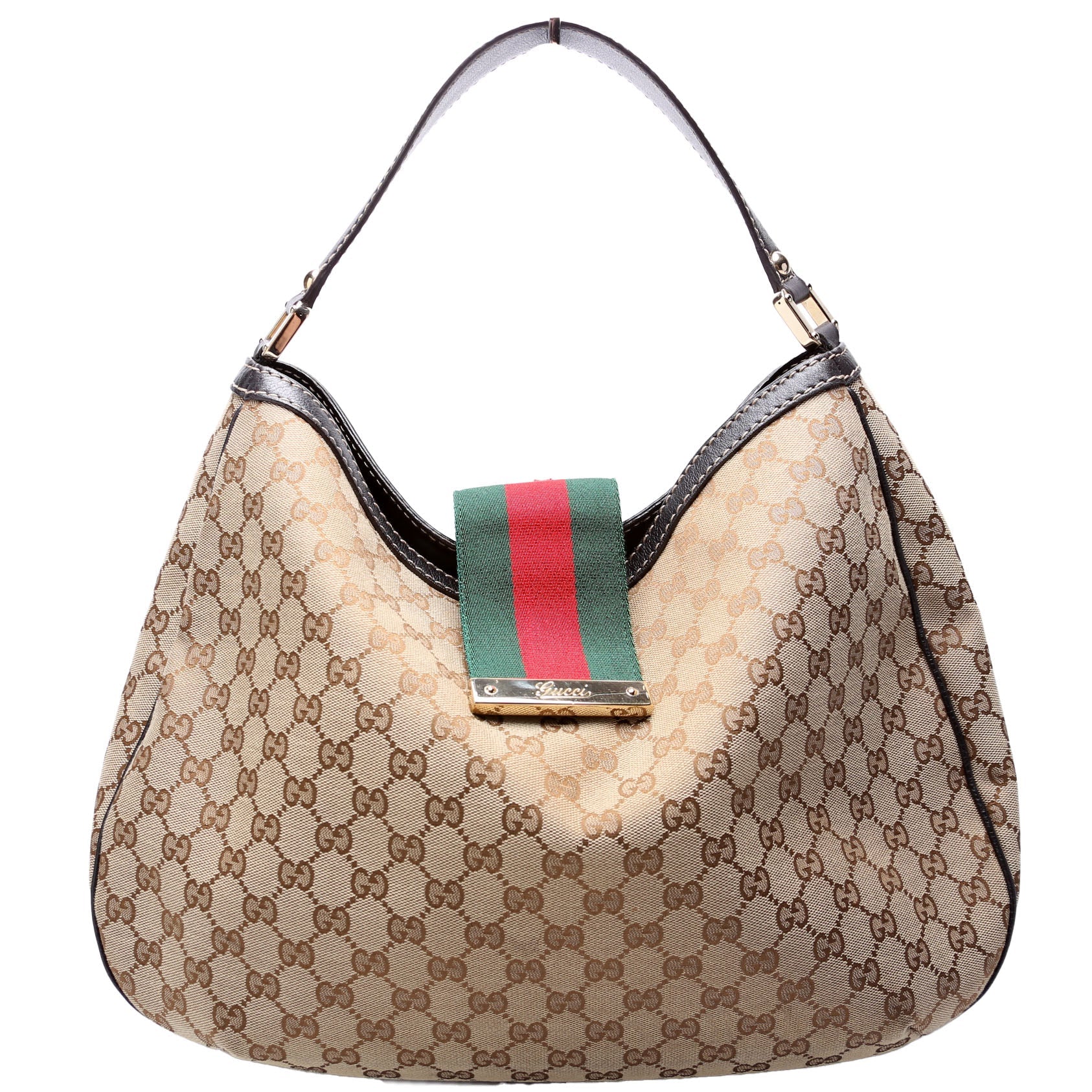 Gucci GG New Ladies Web Canvas Large Shoulder Bag Hobo 2